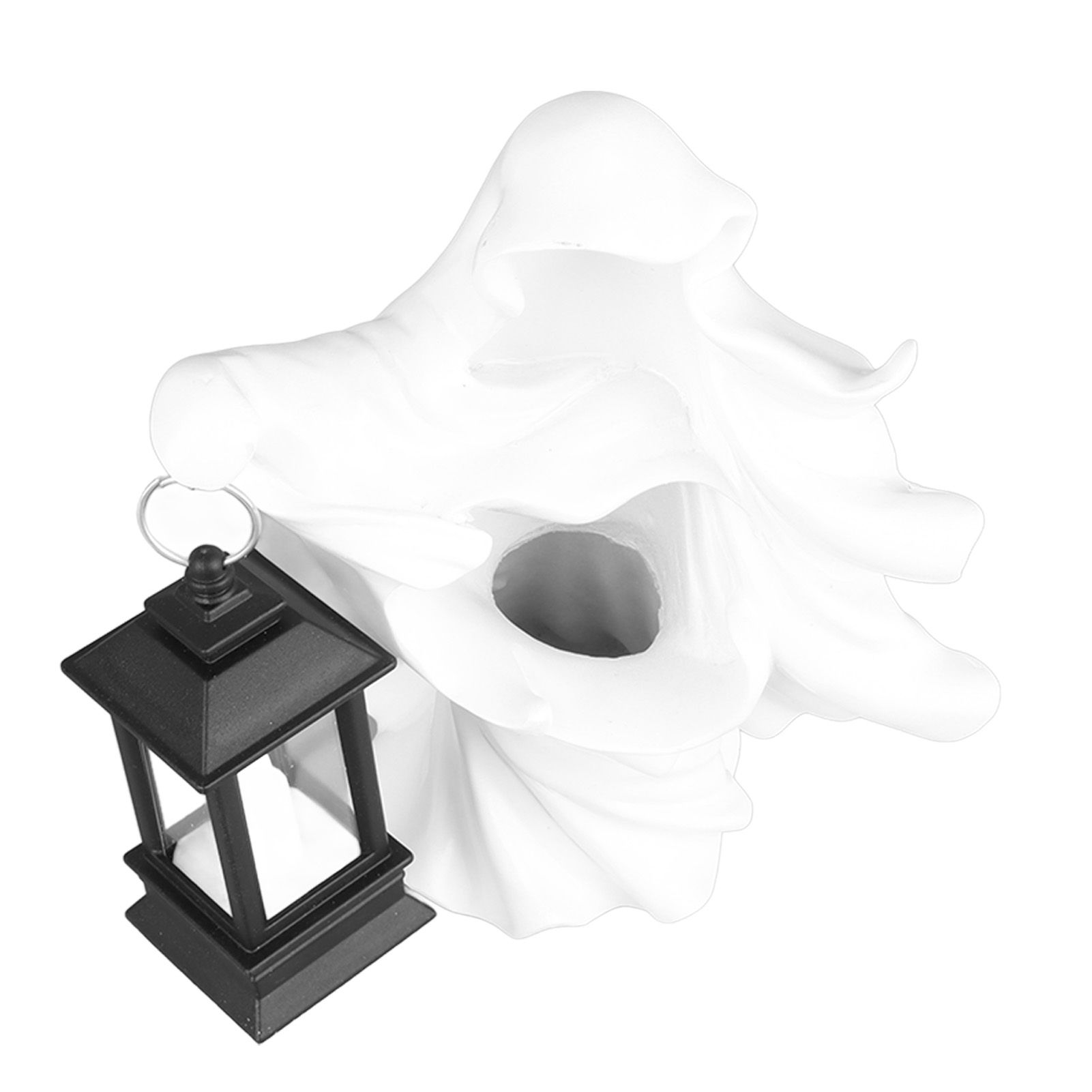 Hell Messenger Lantern Resin Halloween Ghost Statue Lantern Scary Witch Sculpture for Home Theme Party Garden Decoration White - Image 6