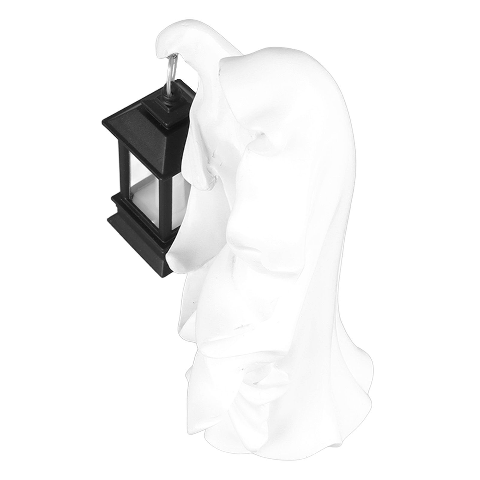 Hell Messenger Lantern Resin Halloween Ghost Statue Lantern Scary Witch Sculpture for Home Theme Party Garden Decoration White - Image 7
