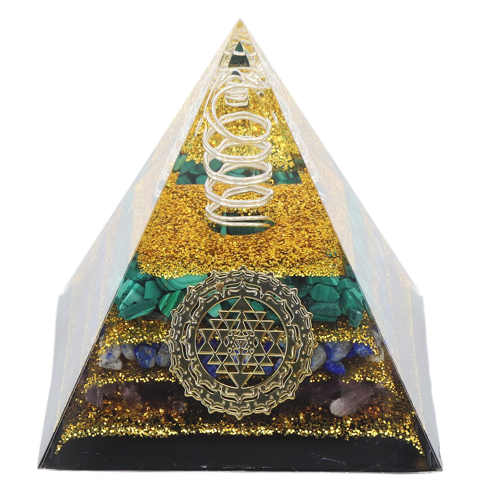 Crystal Pyramid Energy Generator Orgone Pyramid for Positive Energy Desktop Decoration Stress Reduce Healing Meditation Attract Wealth Lucky 6cm - Image 1