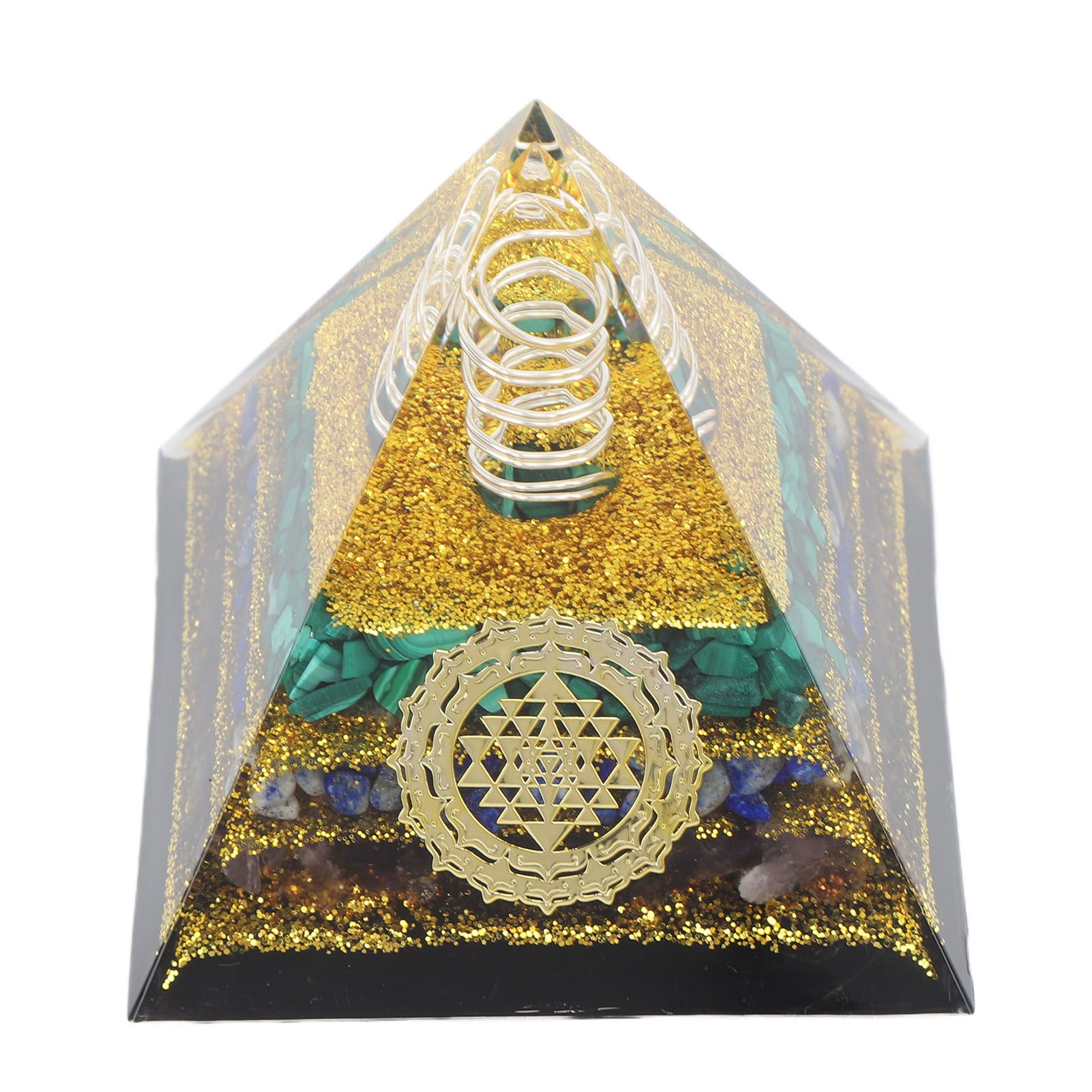 Crystal Pyramid Energy Generator Orgone Pyramid for Positive Energy Desktop Decoration Stress Reduce Healing Meditation Attract Wealth Lucky 6cm - Image 2