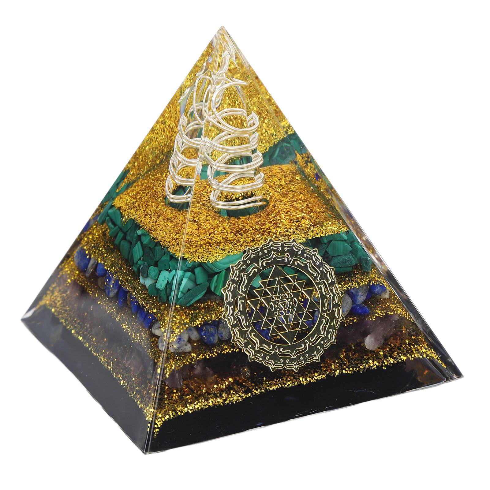 Crystal Pyramid Energy Generator Orgone Pyramid for Positive Energy Desktop Decoration Stress Reduce Healing Meditation Attract Wealth Lucky 6cm - Image 3