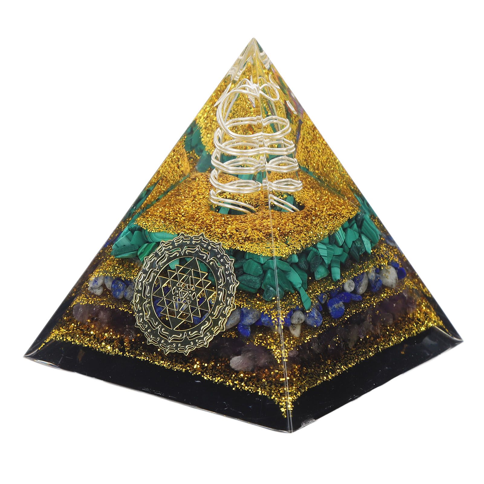 Crystal Pyramid Energy Generator Orgone Pyramid for Positive Energy Desktop Decoration Stress Reduce Healing Meditation Attract Wealth Lucky 6cm - Image 4