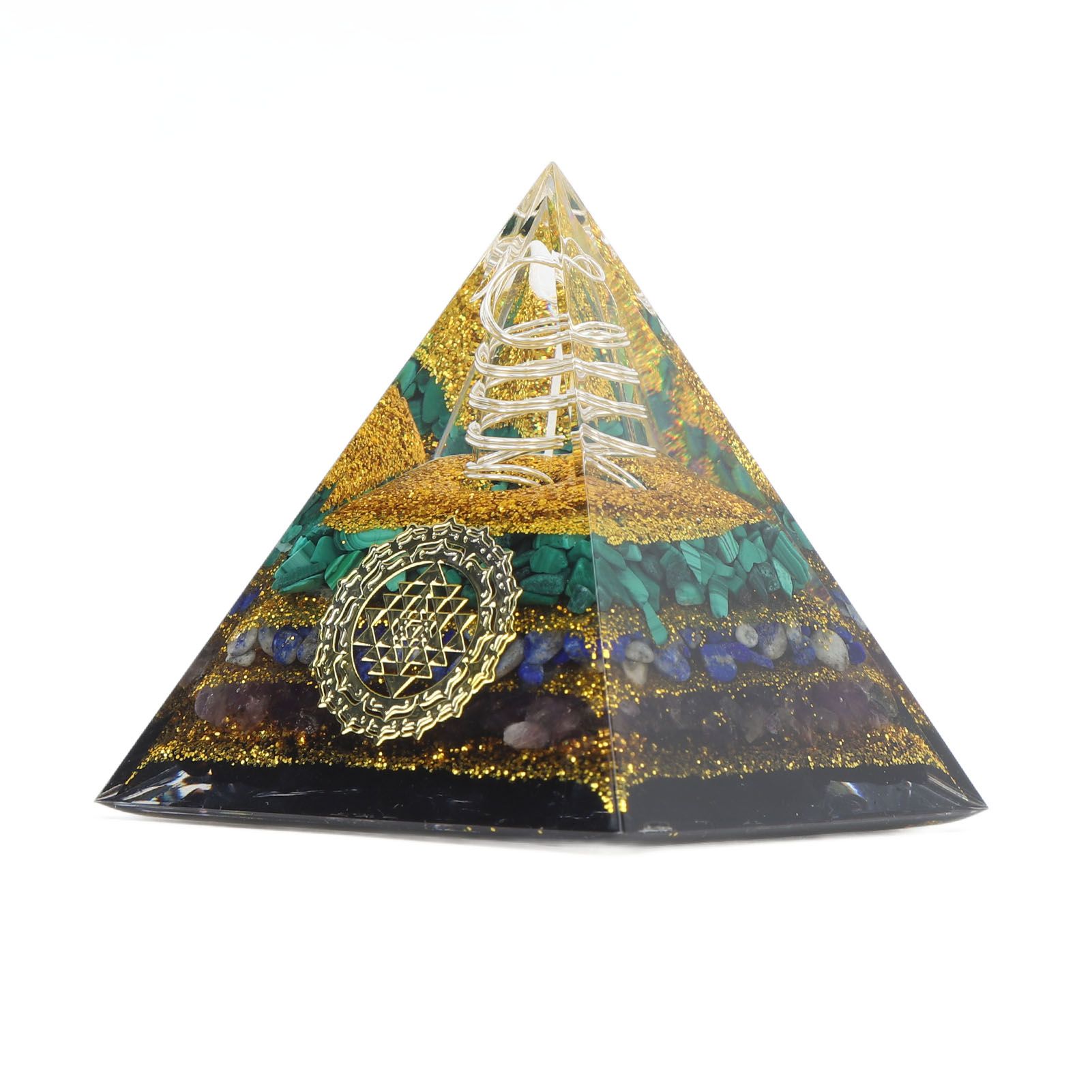 Crystal Pyramid Energy Generator Orgone Pyramid for Positive Energy Desktop Decoration Stress Reduce Healing Meditation Attract Wealth Lucky 6cm - Image 5