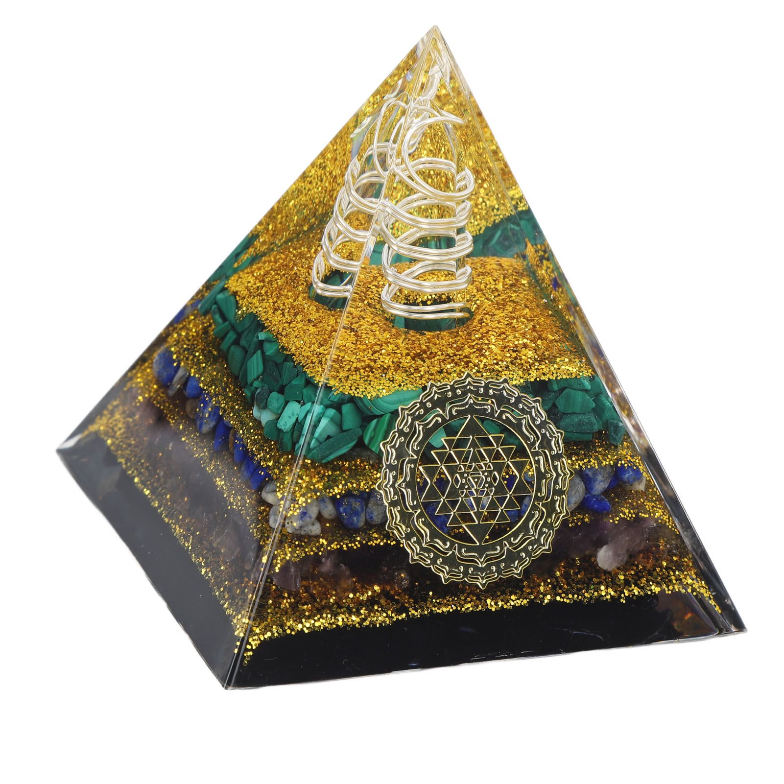 Crystal Pyramid Energy Generator Orgone Pyramid for Positive Energy Desktop Decoration Stress Reduce Healing Meditation Attract Wealth Lucky 6cm - Image 7
