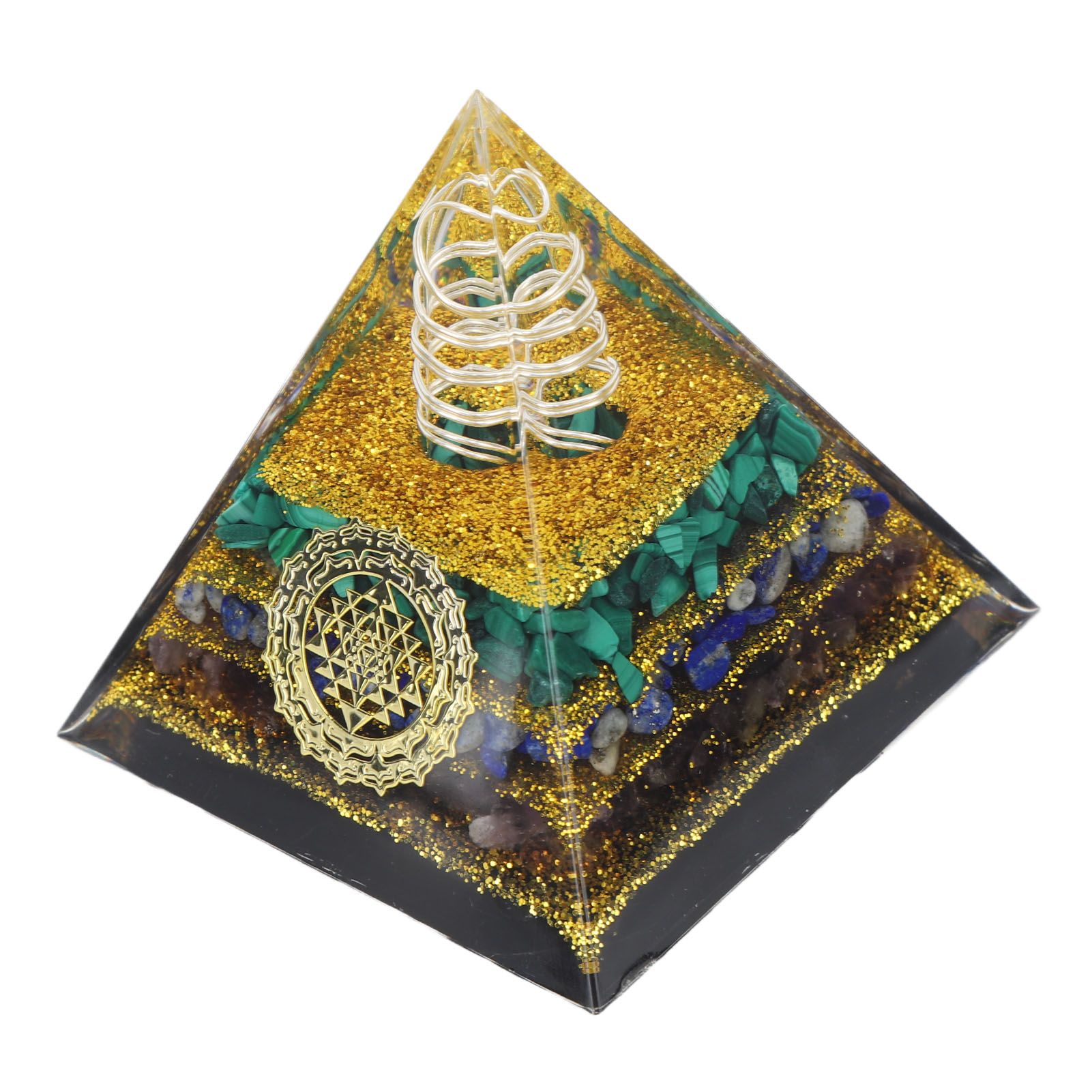 Crystal Pyramid Energy Generator Orgone Pyramid for Positive Energy Desktop Decoration Stress Reduce Healing Meditation Attract Wealth Lucky 6cm - Image 8