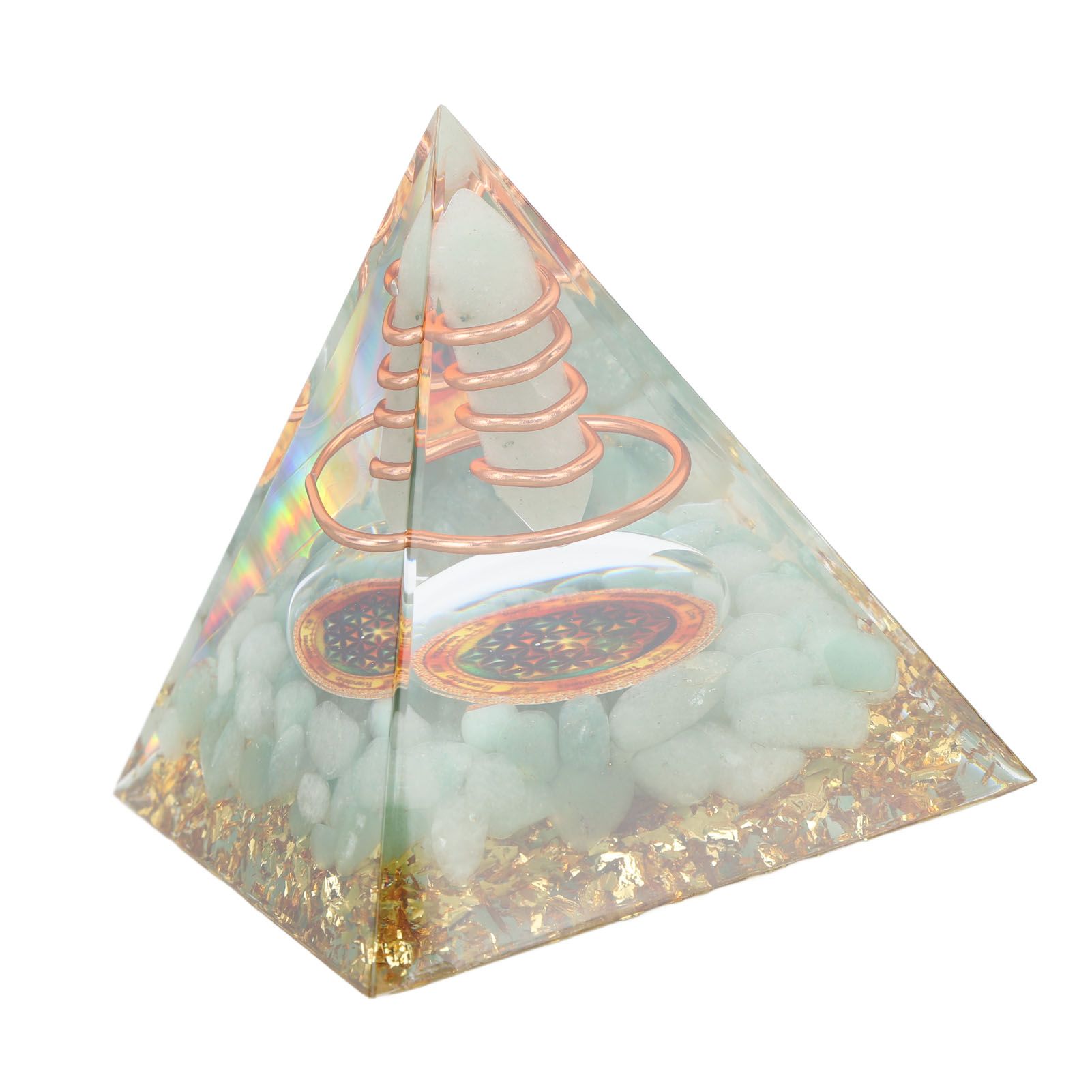 Orgonite Pyramid Crystal Energy Generator 6cm Stone Copper Handmade Pyramid Decor for Positive Energy Meditation - Image 5