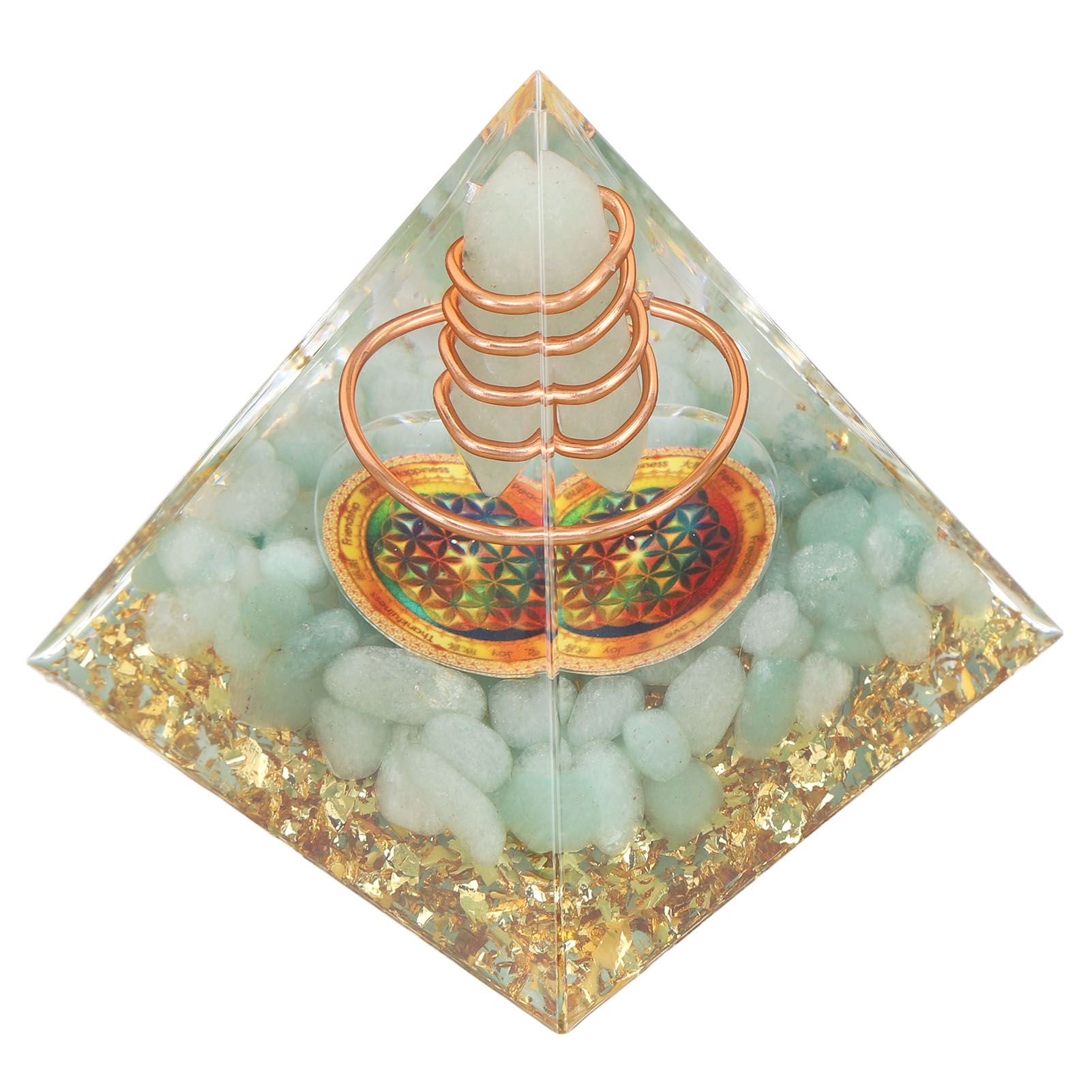 Orgonite Pyramid Crystal Energy Generator 6cm Stone Copper Handmade Pyramid Decor for Positive Energy Meditation - Image 6