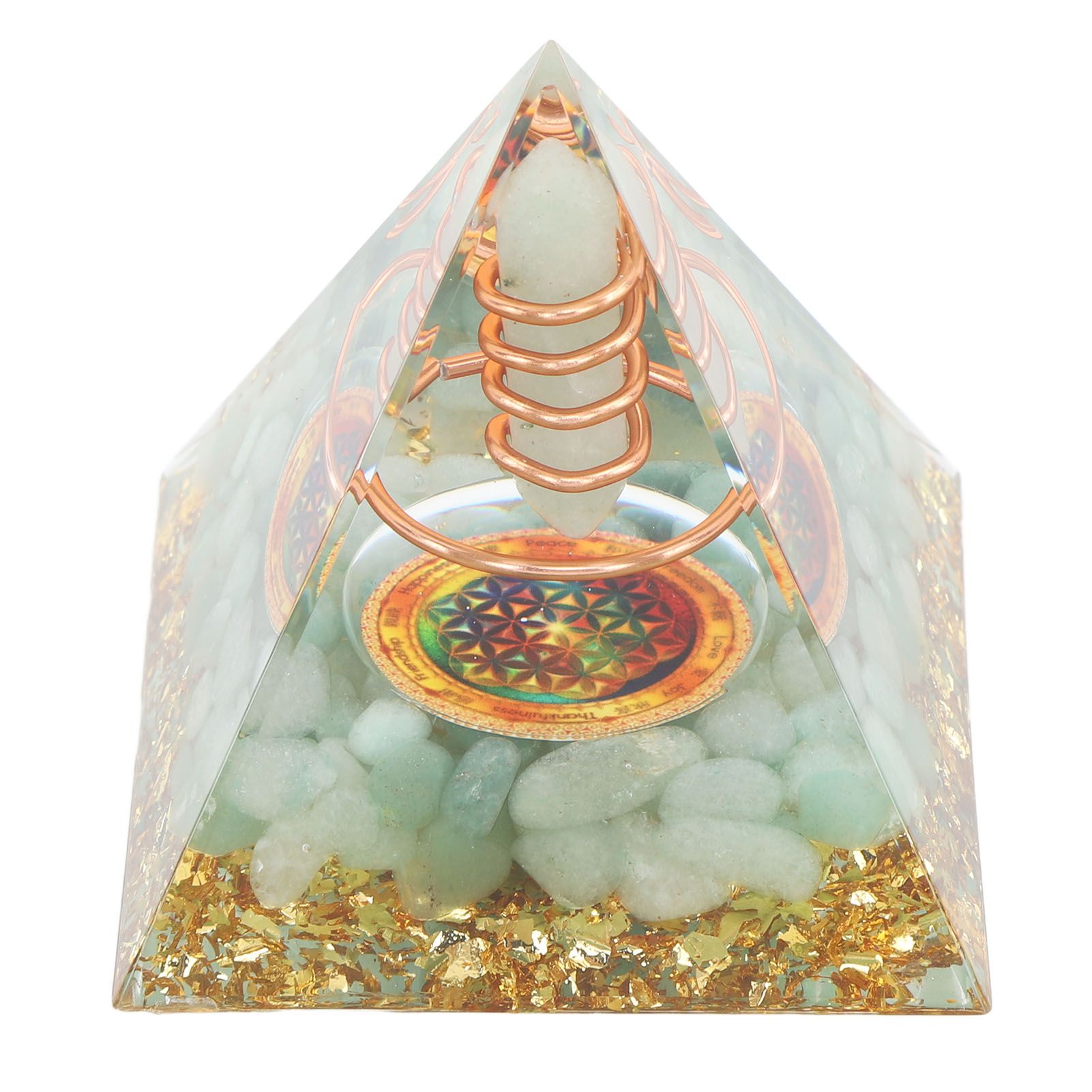 Orgonite Pyramid Crystal Energy Generator 6cm Stone Copper Handmade Pyramid Decor for Positive Energy Meditation - Image 7