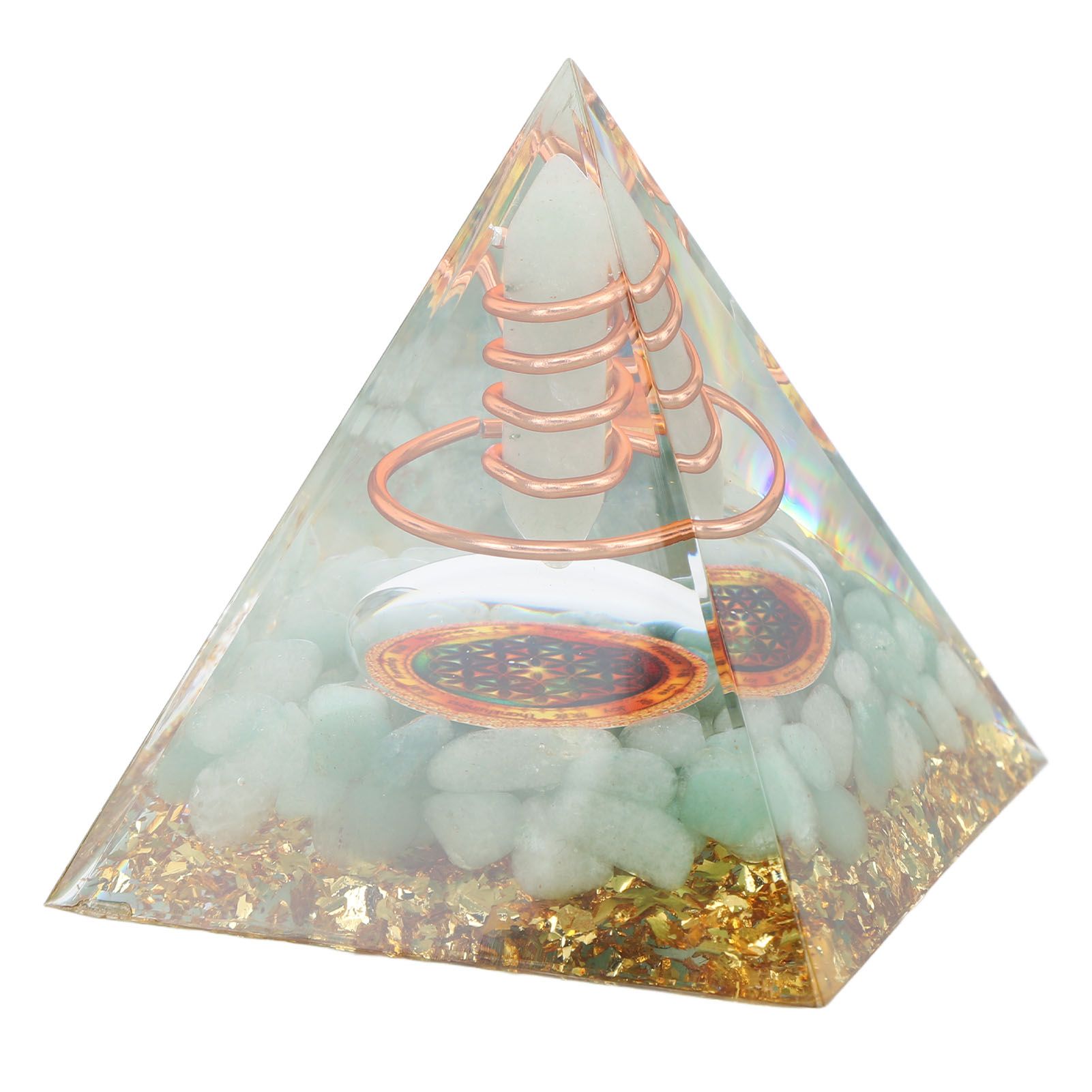Orgonite Pyramid Crystal Energy Generator 6cm Stone Copper Handmade Pyramid Decor for Positive Energy Meditation - Image 8