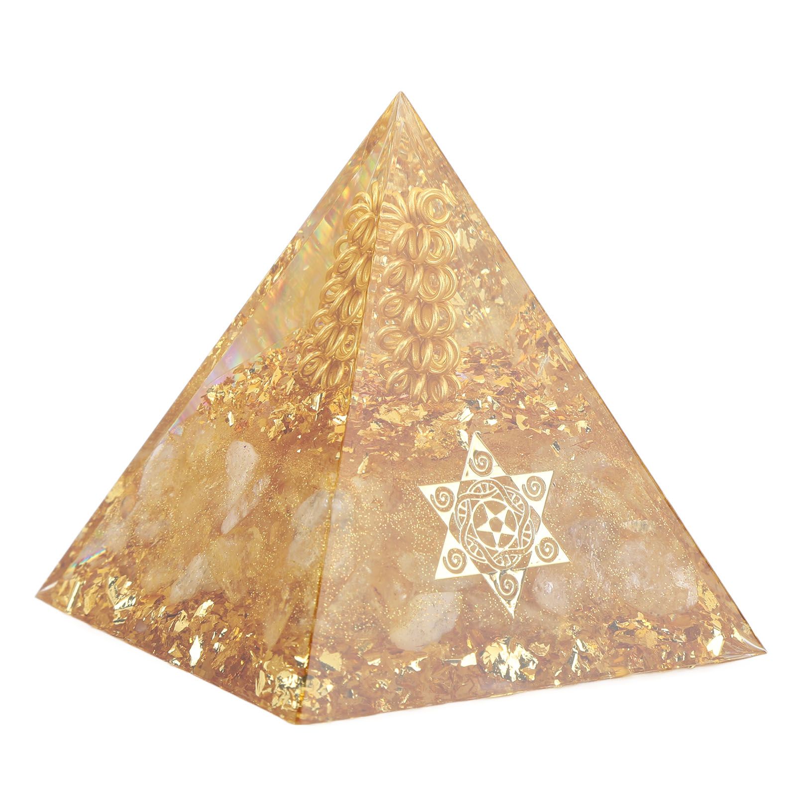 Orgonite Pyramid 6cm Energy Generator Crystal Wire Handmade Pyramid Decor for Positive Energy Wealth Success - Image 1