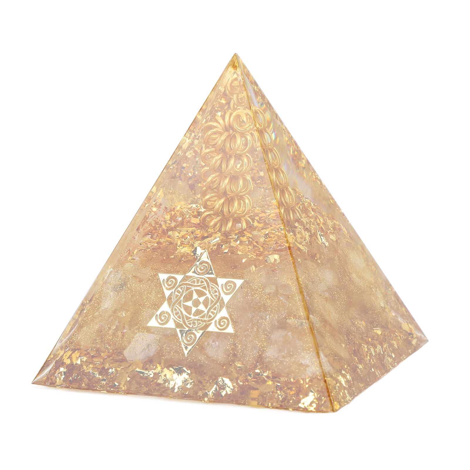 Orgonite Pyramid 6cm Energy Generator Crystal Wire Handmade Pyramid Decor for Positive Energy Wealth Success - Image 2