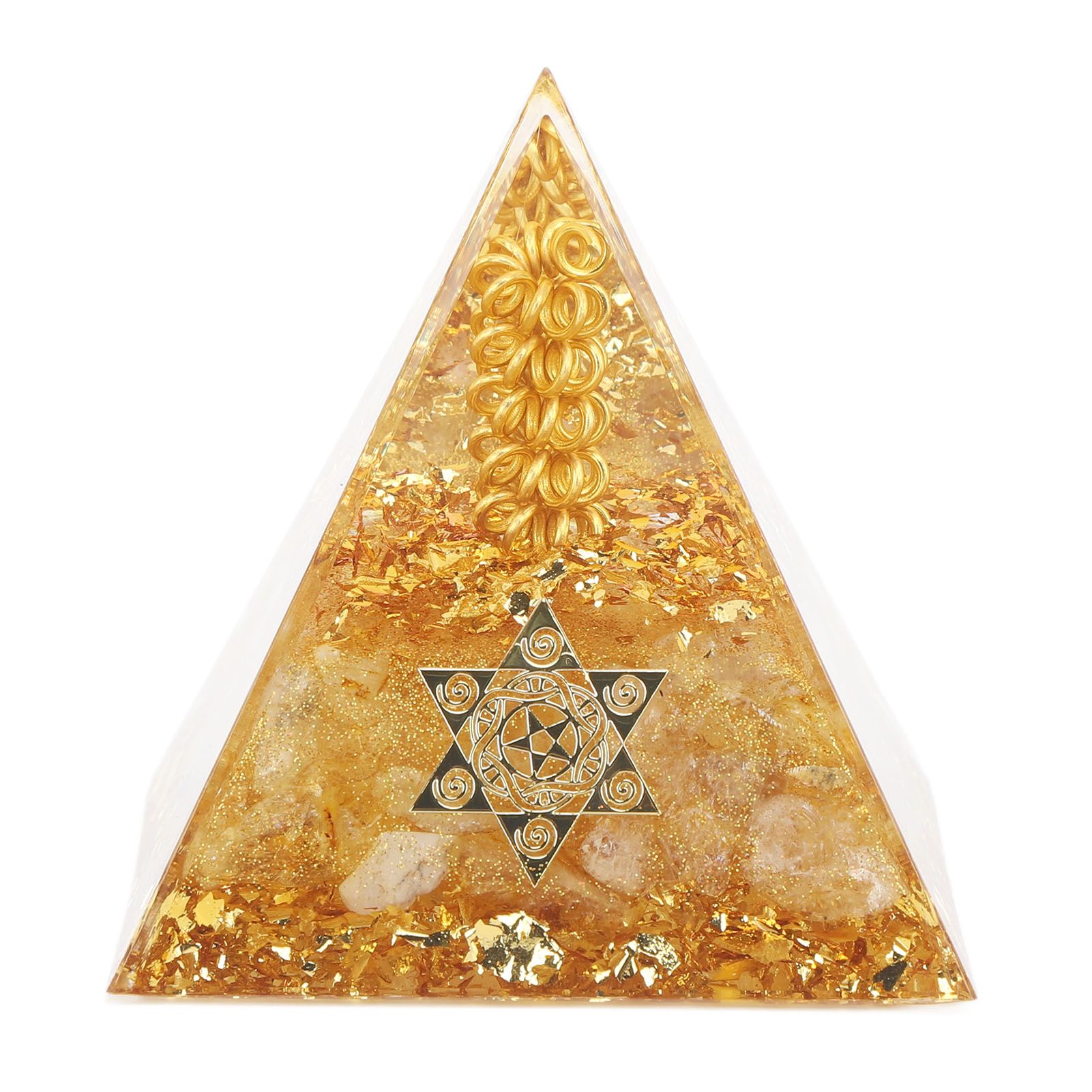 Orgonite Pyramid 6cm Energy Generator Crystal Wire Handmade Pyramid Decor for Positive Energy Wealth Success - Image 3