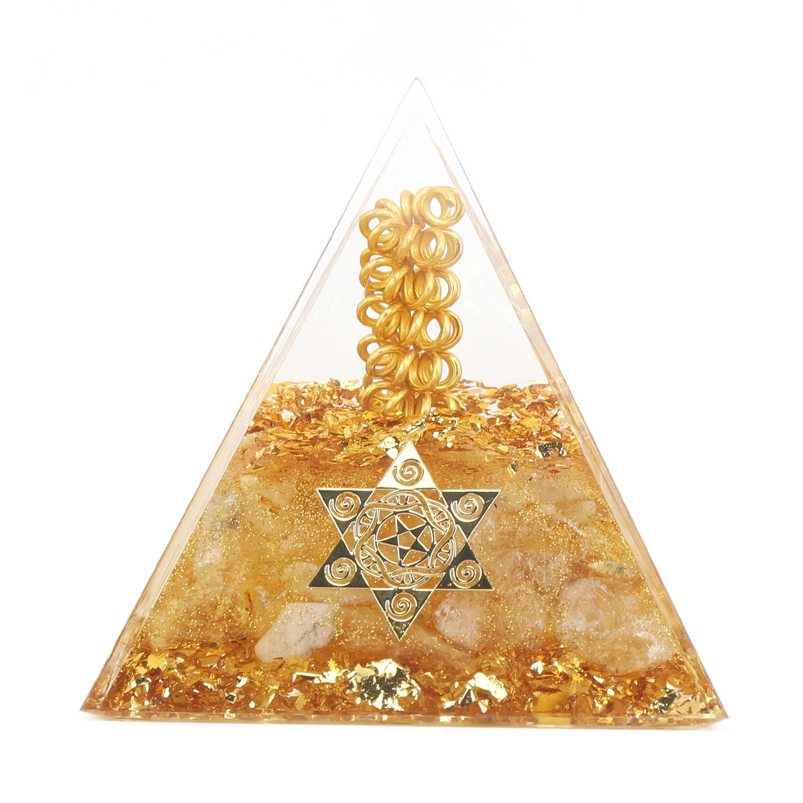 Orgonite Pyramid 6cm Energy Generator Crystal Wire Handmade Pyramid Decor for Positive Energy Wealth Success - Image 5