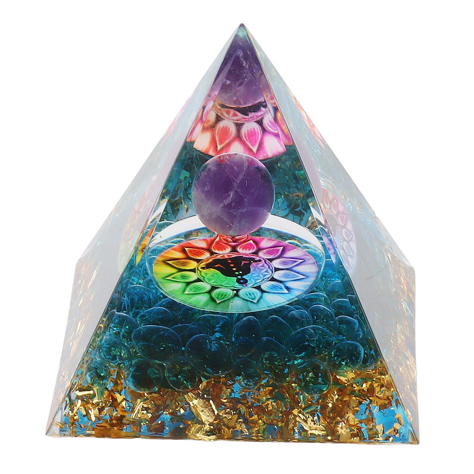Positive Energy Crystal Pyramid Crystal Epoxy Healing Crystal Pyramids for Meditation Lucky Decoration - Image 1