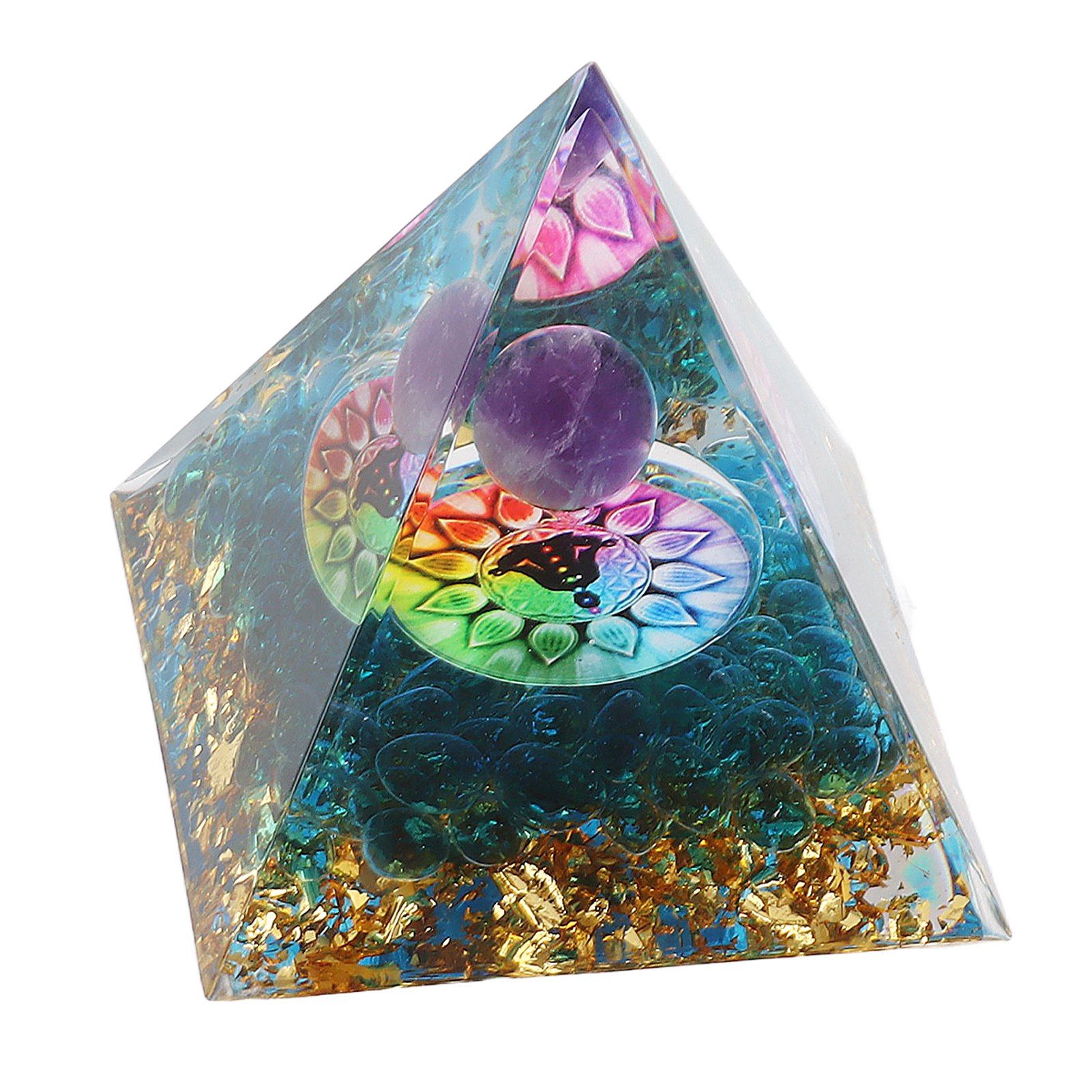 Positive Energy Crystal Pyramid Crystal Epoxy Healing Crystal Pyramids for Meditation Lucky Decoration - Image 4