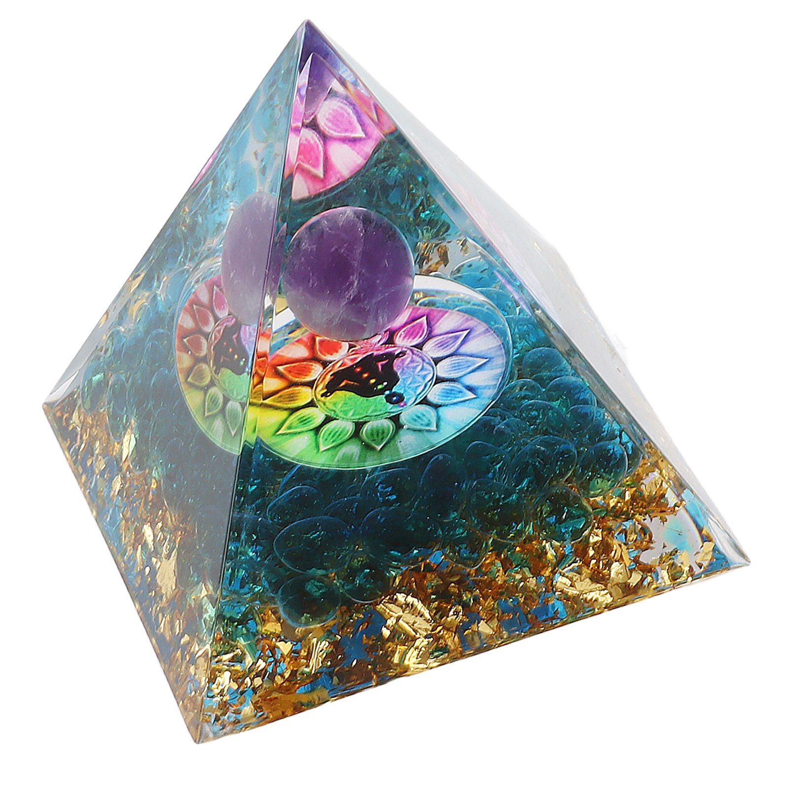 Positive Energy Crystal Pyramid Crystal Epoxy Healing Crystal Pyramids for Meditation Lucky Decoration - Image 5