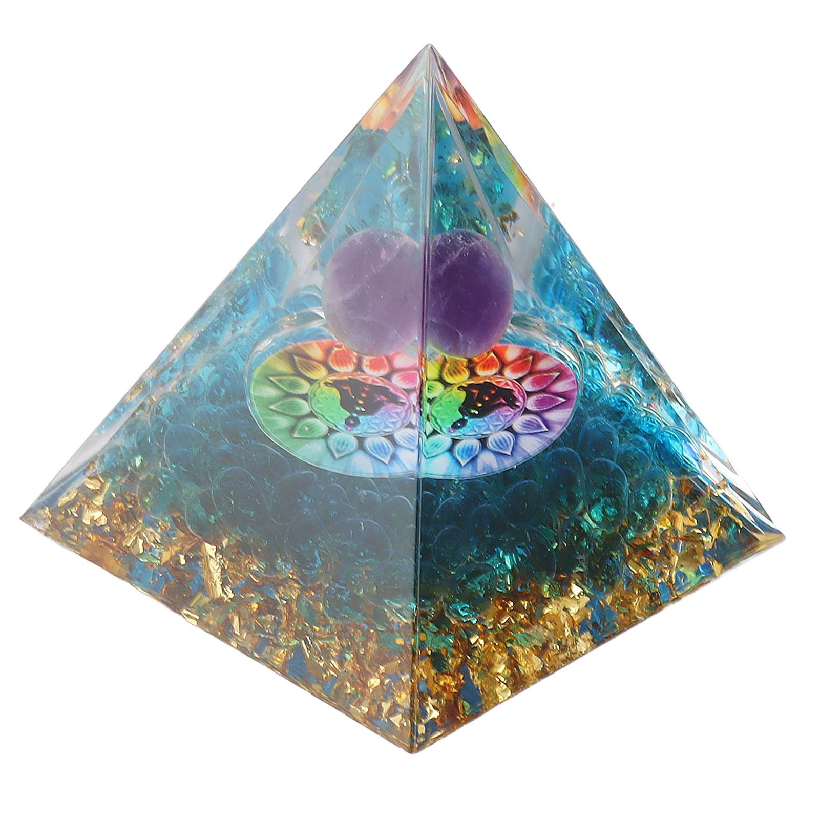 Positive Energy Crystal Pyramid Crystal Epoxy Healing Crystal Pyramids for Meditation Lucky Decoration - Image 6