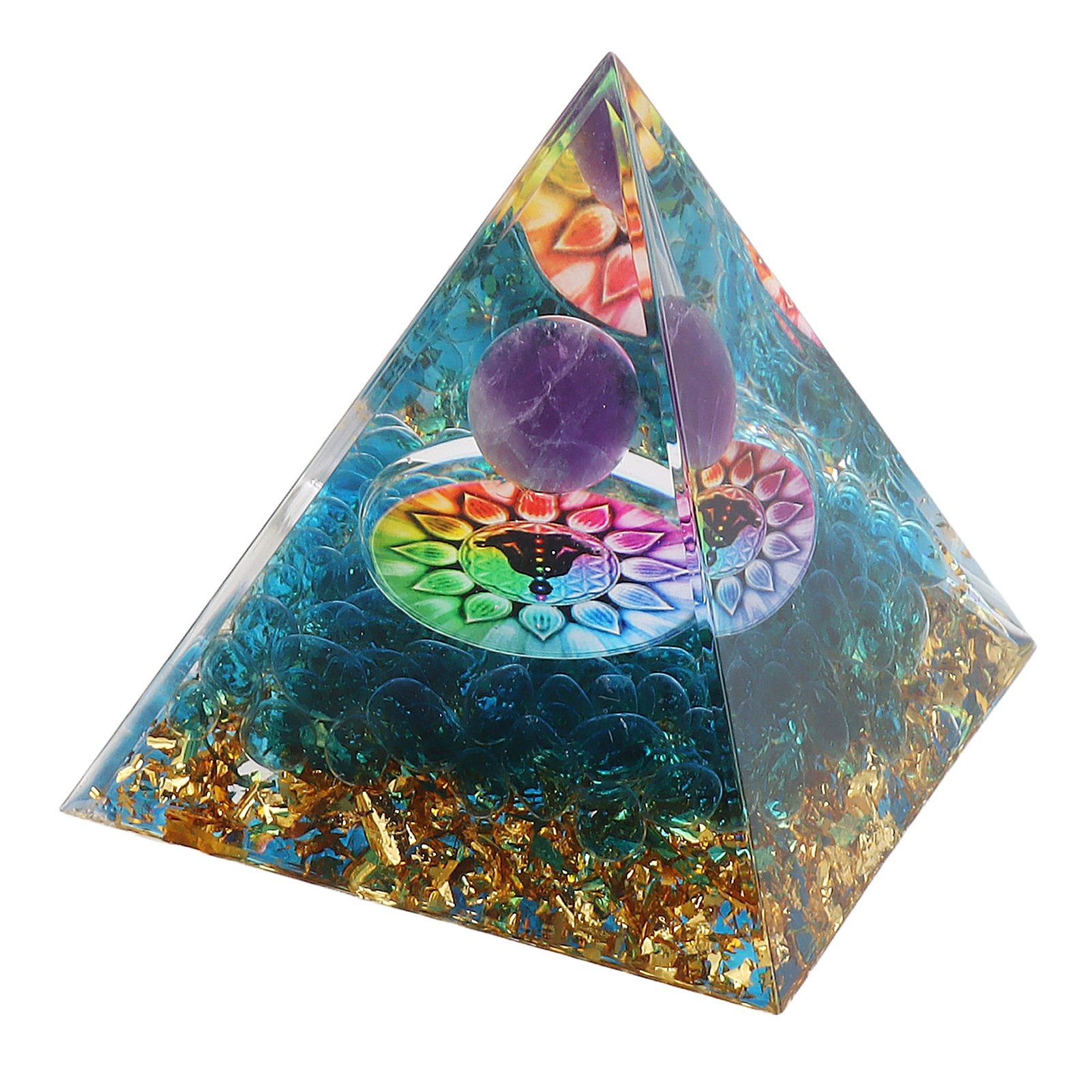 Positive Energy Crystal Pyramid Crystal Epoxy Healing Crystal Pyramids for Meditation Lucky Decoration - Image 7