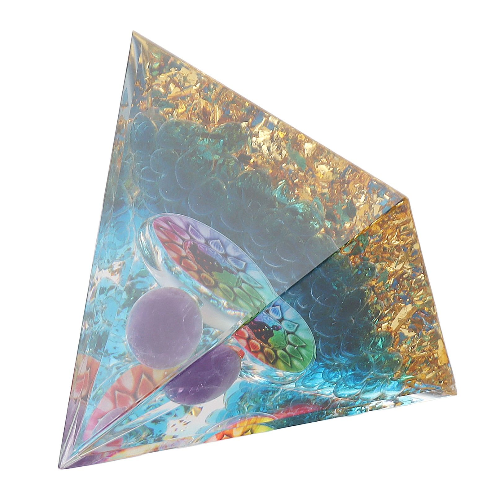 Positive Energy Crystal Pyramid Crystal Epoxy Healing Crystal Pyramids for Meditation Lucky Decoration - Image 8
