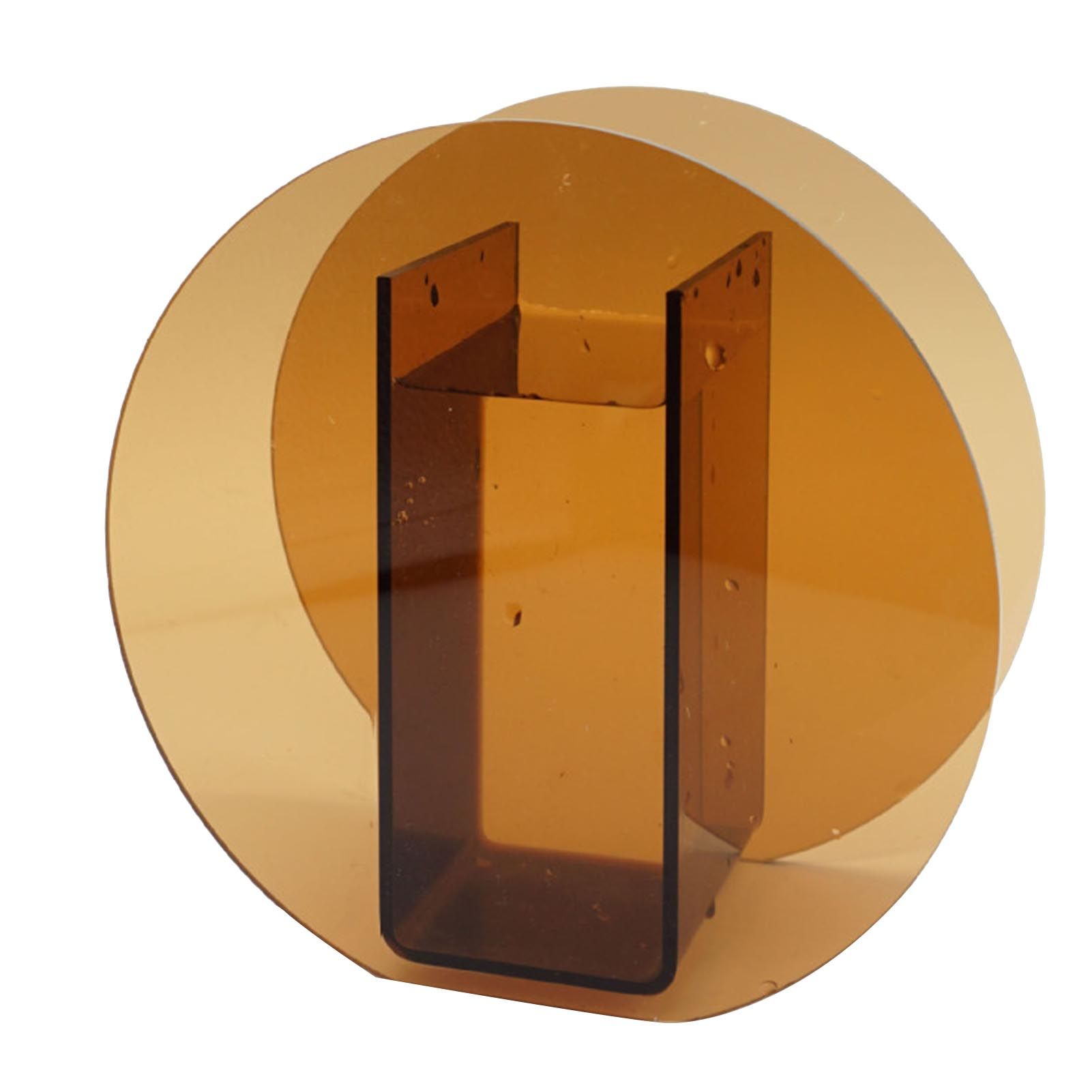 Brown Acrylic Vase Transparent Decorative Flower Vase Nordic Glass Vase Ornament for Office Living Room Book Shelf Brown Circle - Image 1