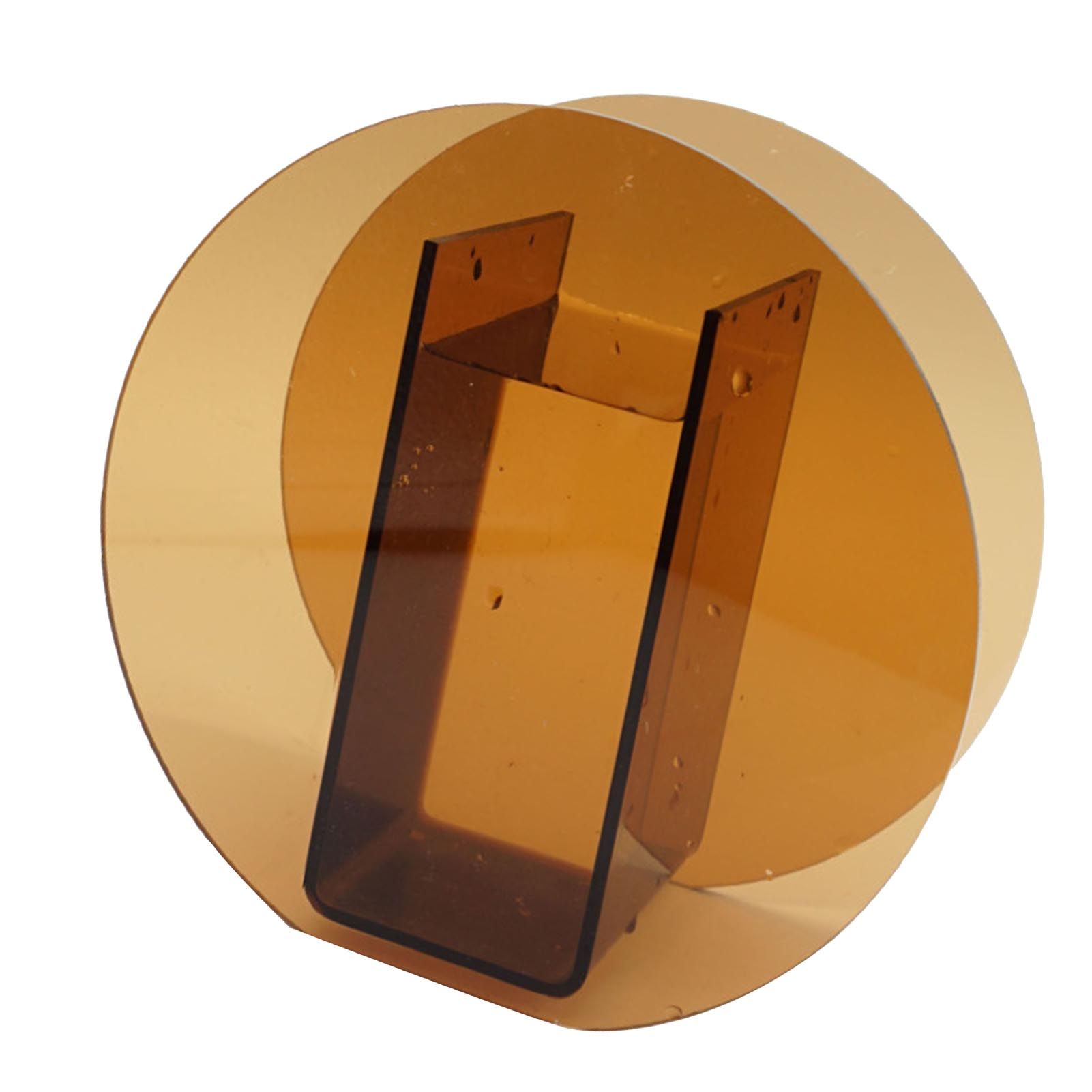 Brown Acrylic Vase Transparent Decorative Flower Vase Nordic Glass Vase Ornament for Office Living Room Book Shelf Brown Circle - Image 2