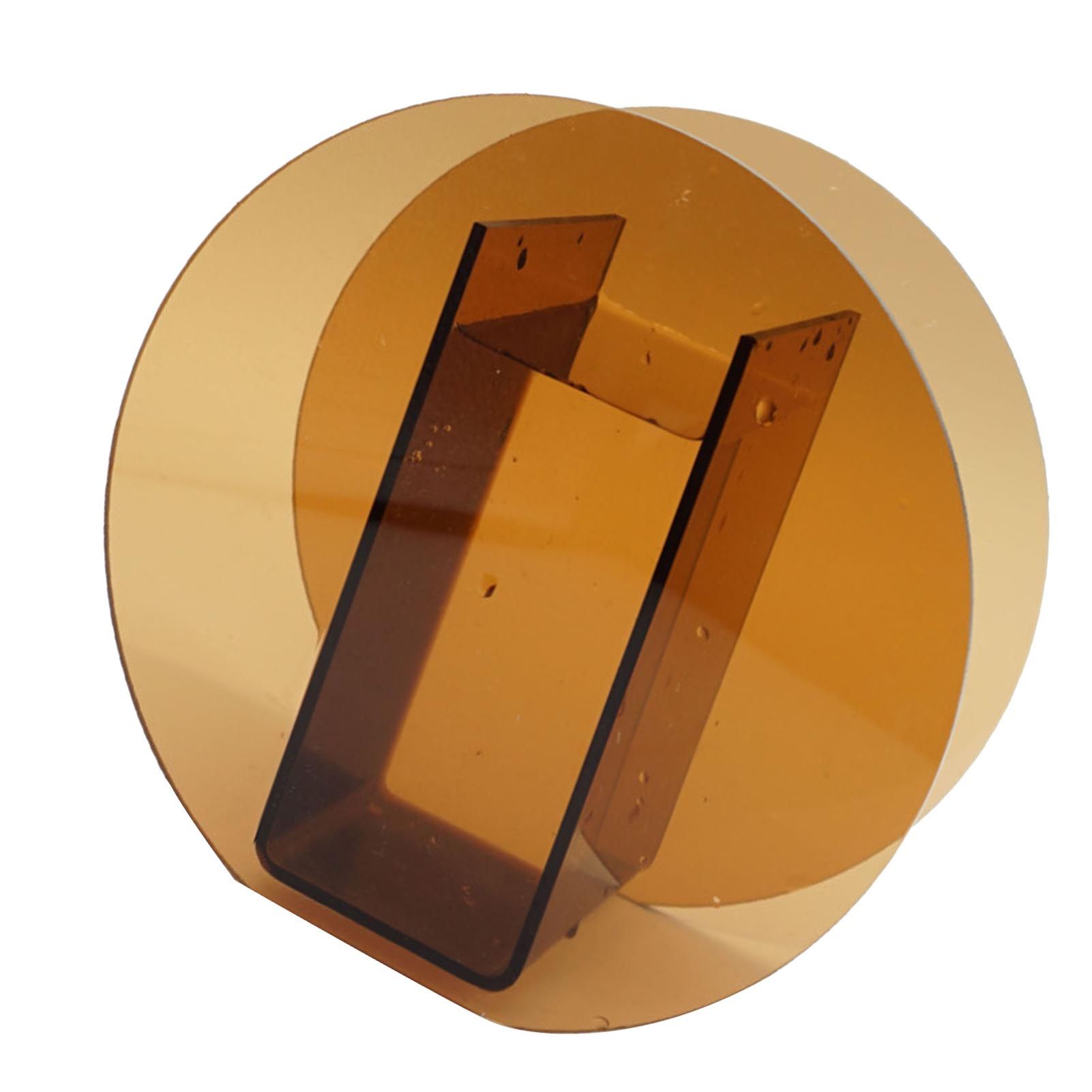 Brown Acrylic Vase Transparent Decorative Flower Vase Nordic Glass Vase Ornament for Office Living Room Book Shelf Brown Circle - Image 3