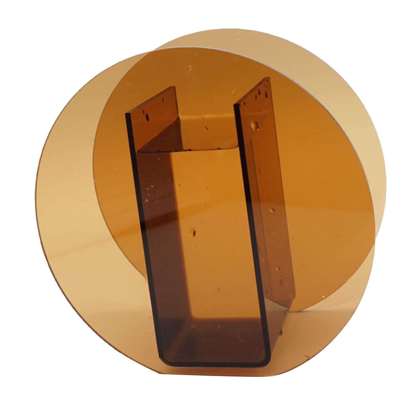 Brown Acrylic Vase Transparent Decorative Flower Vase Nordic Glass Vase Ornament for Office Living Room Book Shelf Brown Circle - Image 4