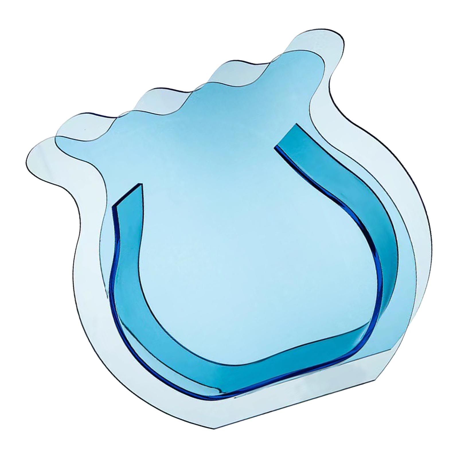 Fish Tank Vase Transparent Thickened Acrylic Smoothing Simple Modern Small Fish Tank for Family Office Dormitory Transparent Blue - Image 2