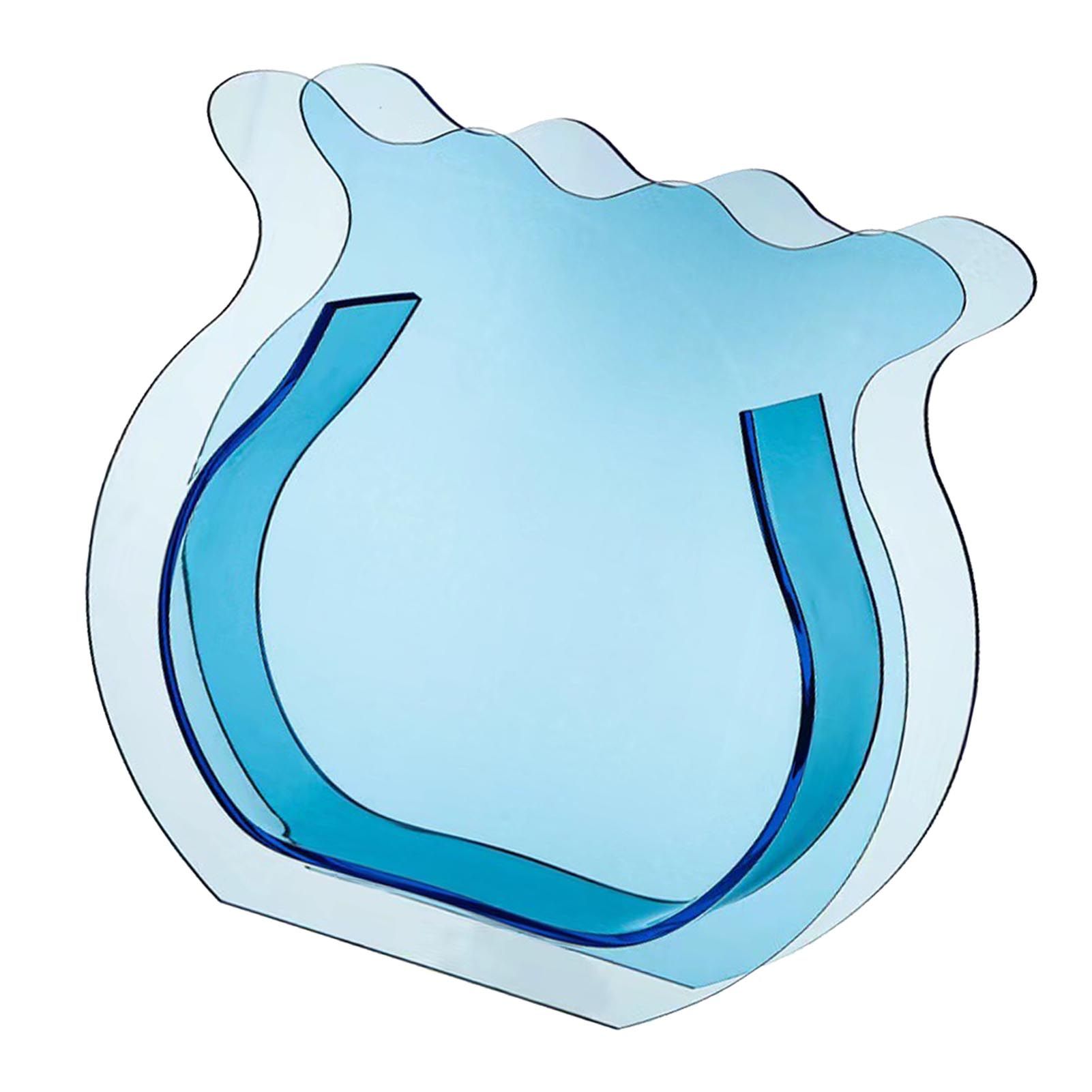Fish Tank Vase Transparent Thickened Acrylic Smoothing Simple Modern Small Fish Tank for Family Office Dormitory Transparent Blue - Image 4
