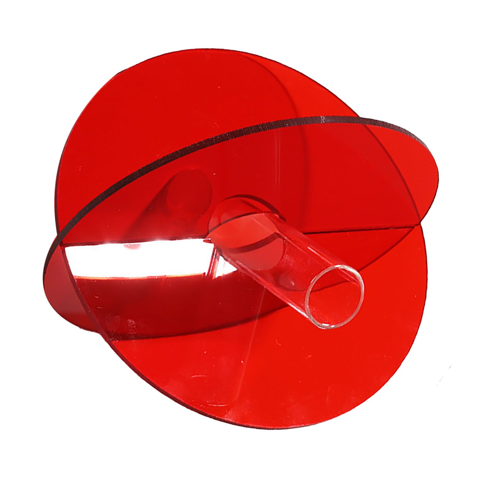 Acrylic Geometric Flower Vase Fine Detail Easy To Clean Acrylic Geometric Minimalist Vase for Living Room Table Disc Red 90g 15x13x2cm - Image 2