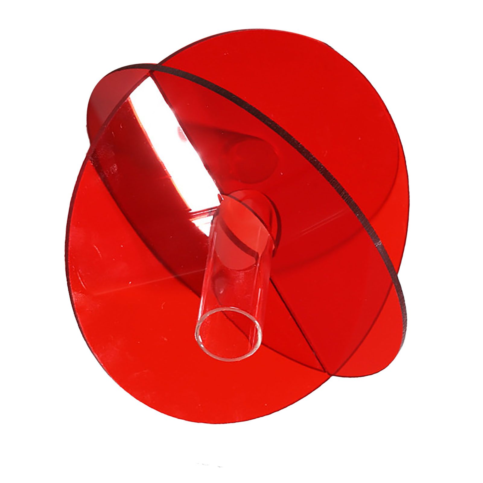 Acrylic Geometric Flower Vase Fine Detail Easy To Clean Acrylic Geometric Minimalist Vase for Living Room Table Disc Red 90g 15x13x2cm - Image 3