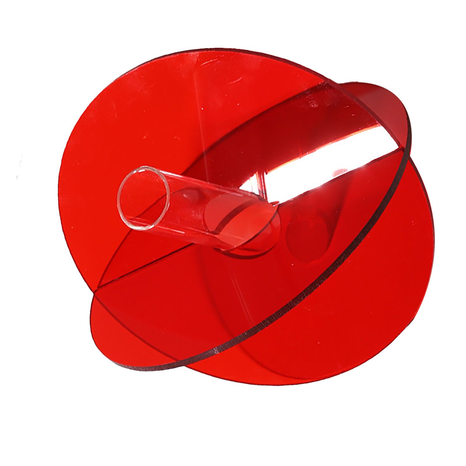 Acrylic Geometric Flower Vase Fine Detail Easy To Clean Acrylic Geometric Minimalist Vase for Living Room Table Disc Red 90g 15x13x2cm - Image 4