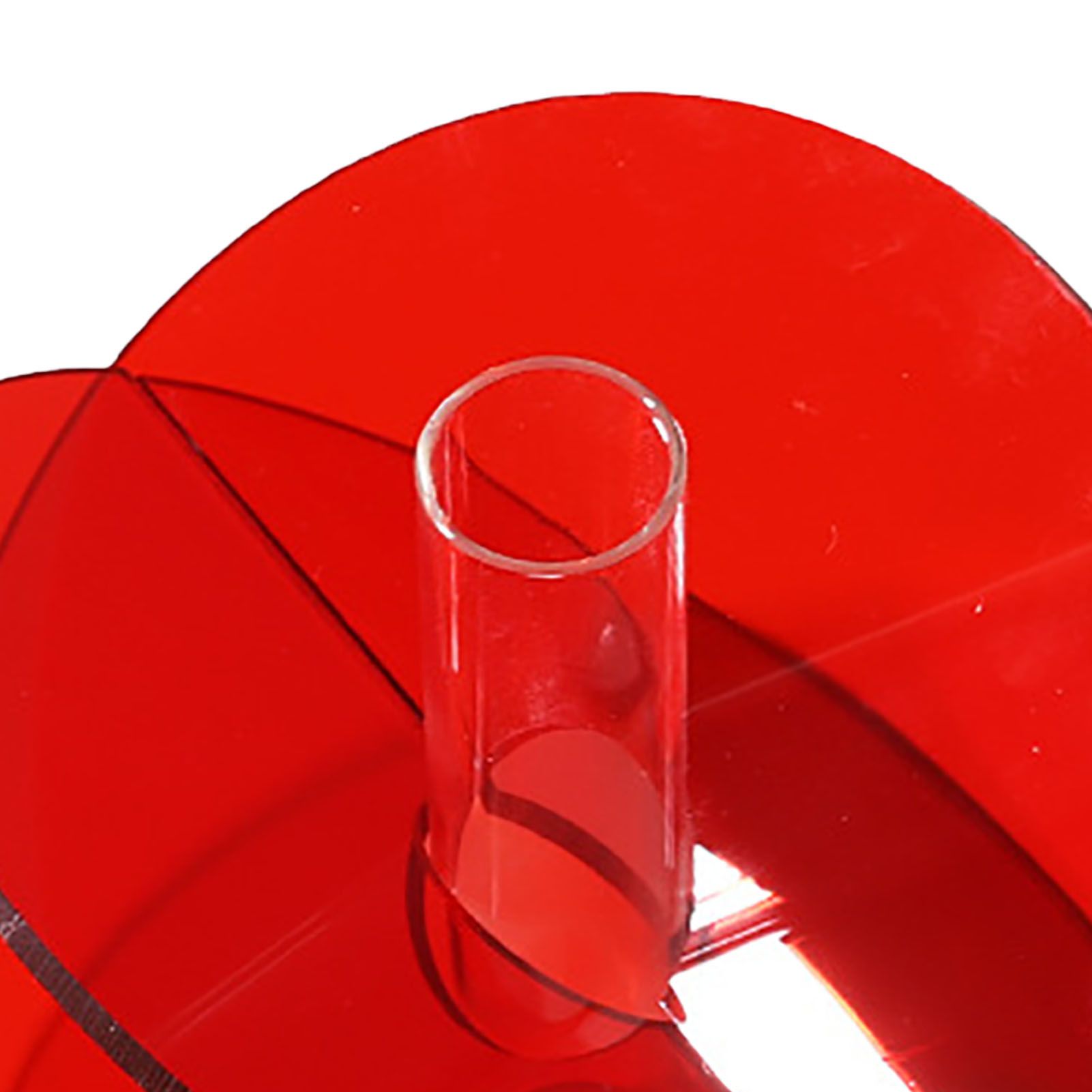 Acrylic Geometric Flower Vase Fine Detail Easy To Clean Acrylic Geometric Minimalist Vase for Living Room Table Disc Red 90g 15x13x2cm - Image 7