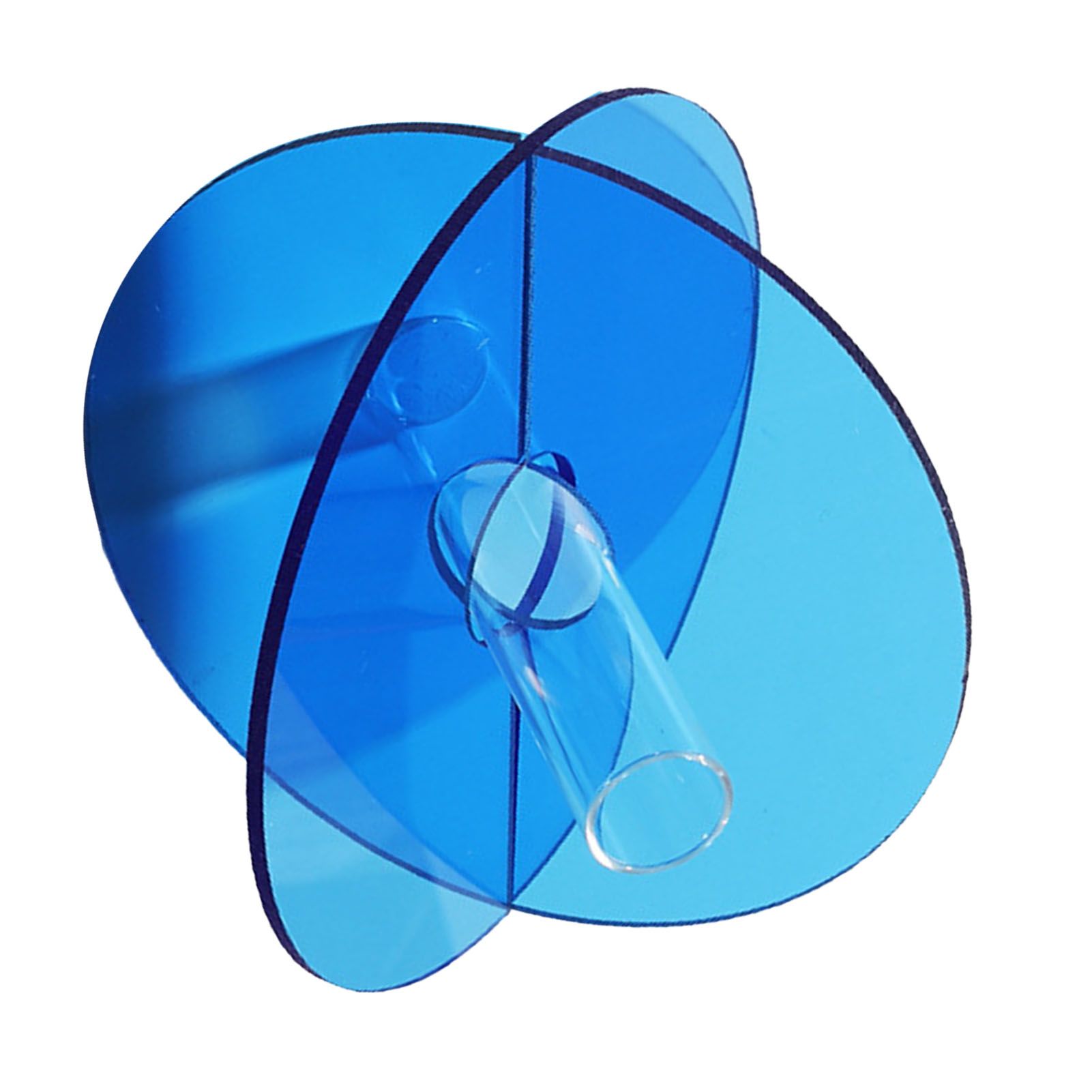 Acrylic Geometric Flower Vase Fine Detail Easy To Clean Acrylic Geometric Minimalist Vase for Living Room Table Disc Blue 15x13x2cm - Image 2