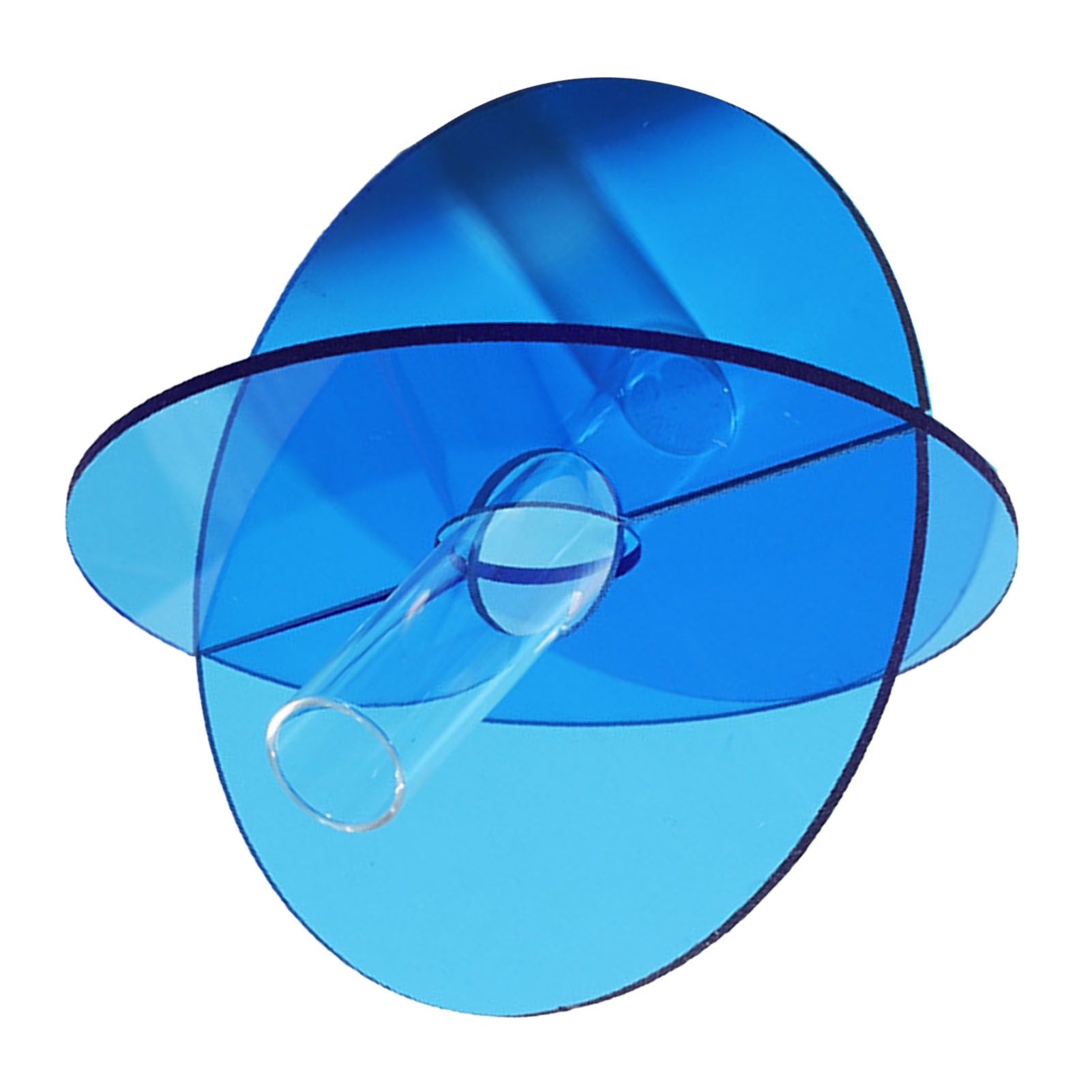 Acrylic Geometric Flower Vase Fine Detail Easy To Clean Acrylic Geometric Minimalist Vase for Living Room Table Disc Blue 15x13x2cm - Image 3