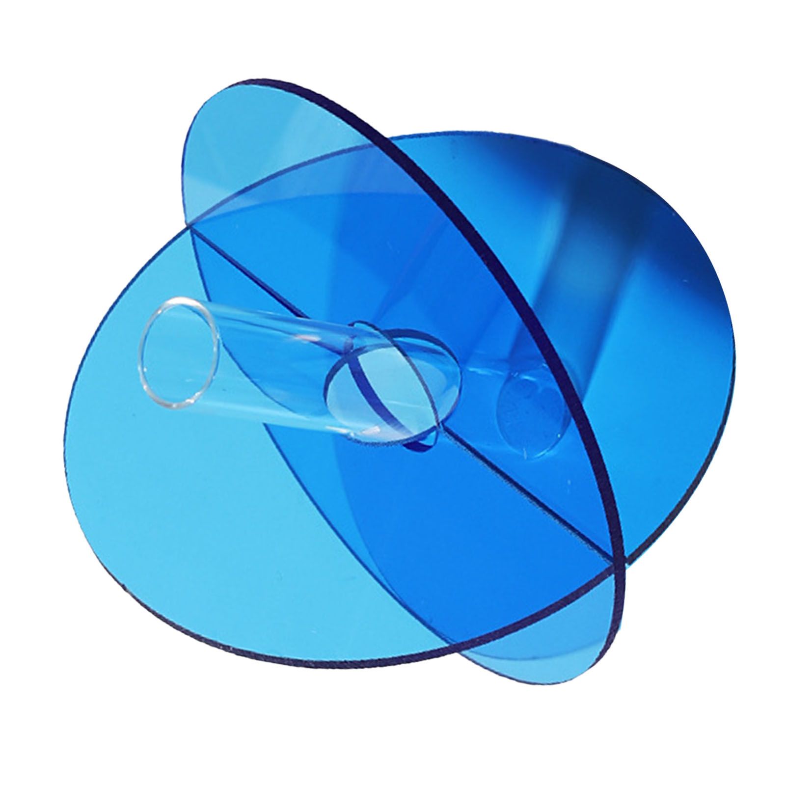 Acrylic Geometric Flower Vase Fine Detail Easy To Clean Acrylic Geometric Minimalist Vase for Living Room Table Disc Blue 15x13x2cm - Image 4