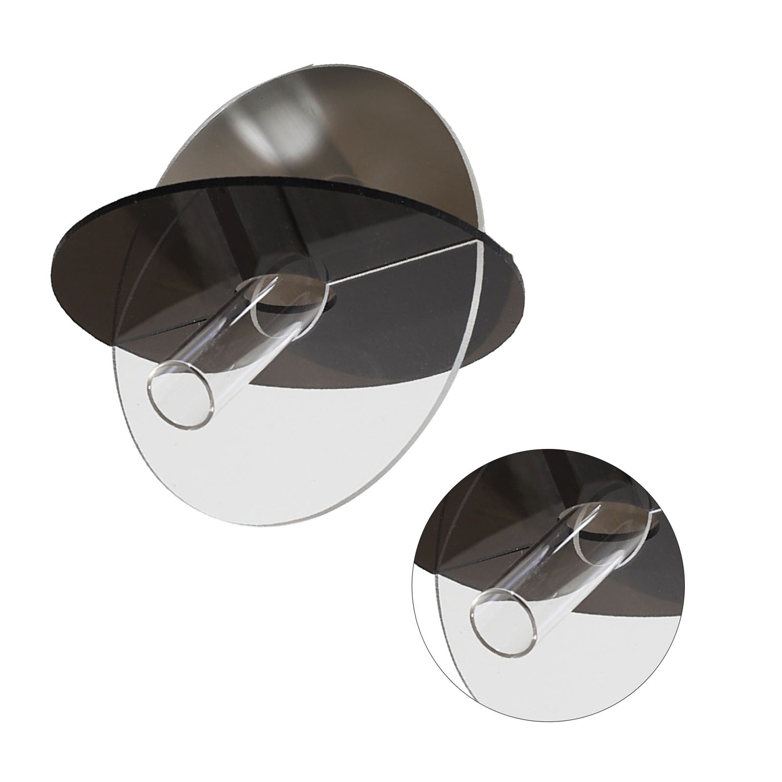 Acrylic Geometric Flower Vase Fine Detail Easy To Clean Acrylic Geometric Minimalist Vase for Living Room Table Disc Transparent Grey 15x13x2cm - Image 7