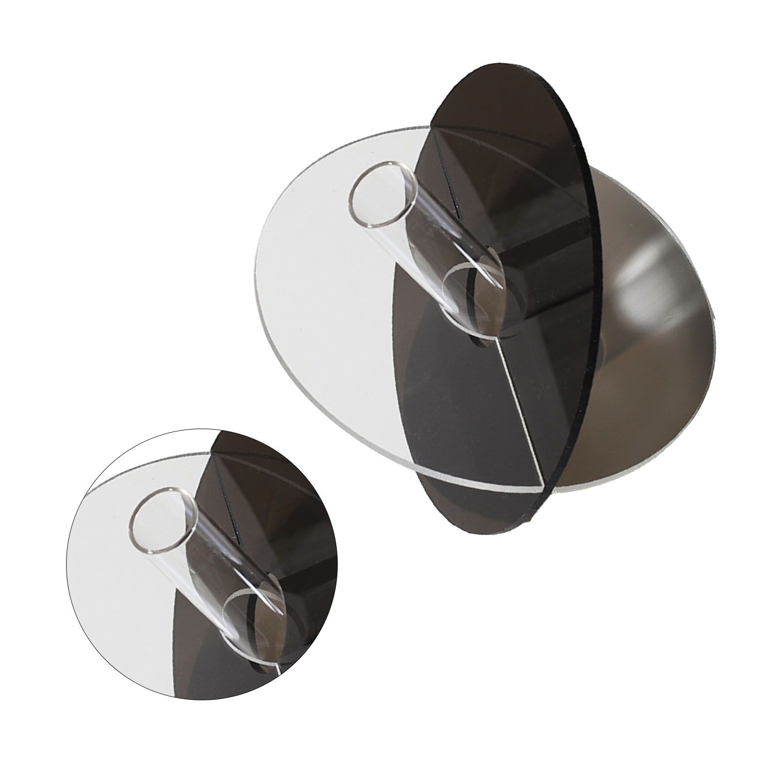 Acrylic Geometric Flower Vase Fine Detail Easy To Clean Acrylic Geometric Minimalist Vase for Living Room Table Disc Transparent Grey 15x13x2cm - Image 8