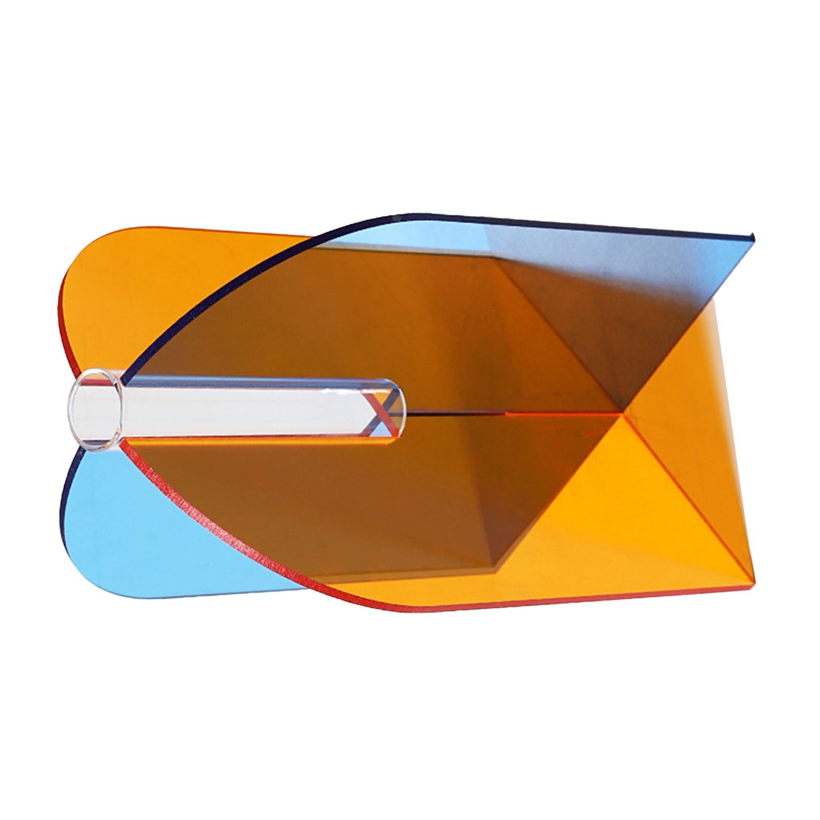 Acrylic Geometric Flower Vase Fine Detail Easy To Clean Acrylic Geometric Minimalist Vase for Living Room Table Door Slice Orange Blue 20x15x2cm - Image 3