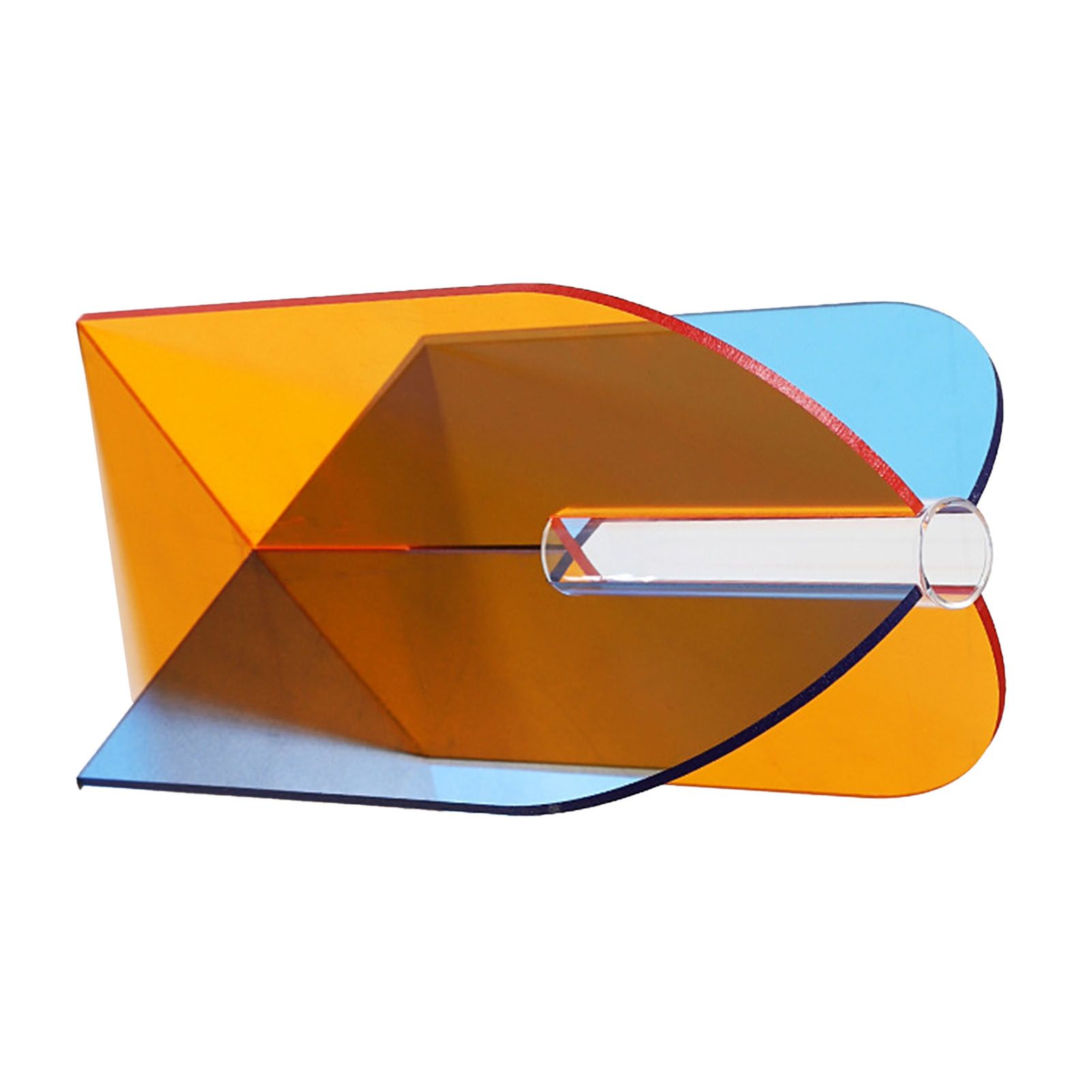 Acrylic Geometric Flower Vase Fine Detail Easy To Clean Acrylic Geometric Minimalist Vase for Living Room Table Door Slice Orange Blue 20x15x2cm - Image 4