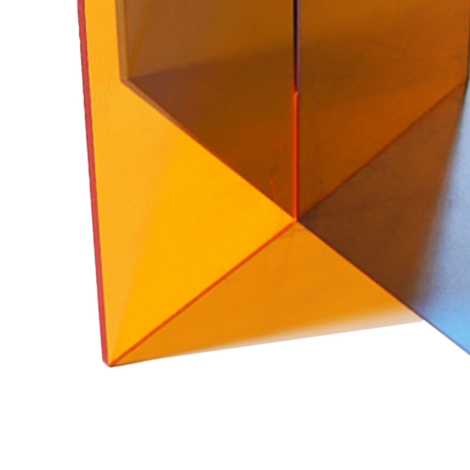 Acrylic Geometric Flower Vase Fine Detail Easy To Clean Acrylic Geometric Minimalist Vase for Living Room Table Door Slice Orange Blue 20x15x2cm - Image 7