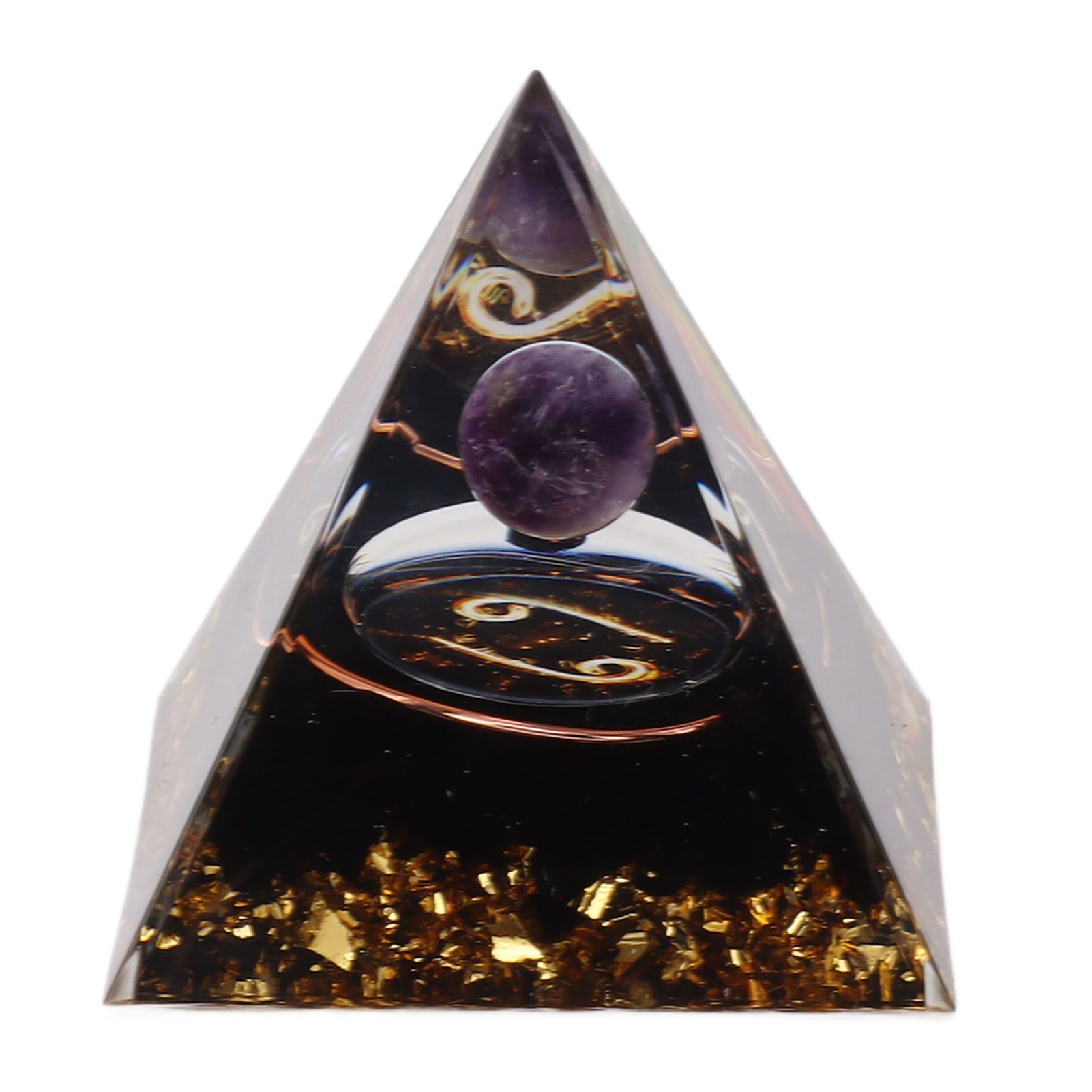 5cm Orgonite Pyramid for Positive Energy Healing Crystal Pyramid Meditation Orgonite Pyramids Chakra Zodiac Energy Generator Cancer - Image 1
