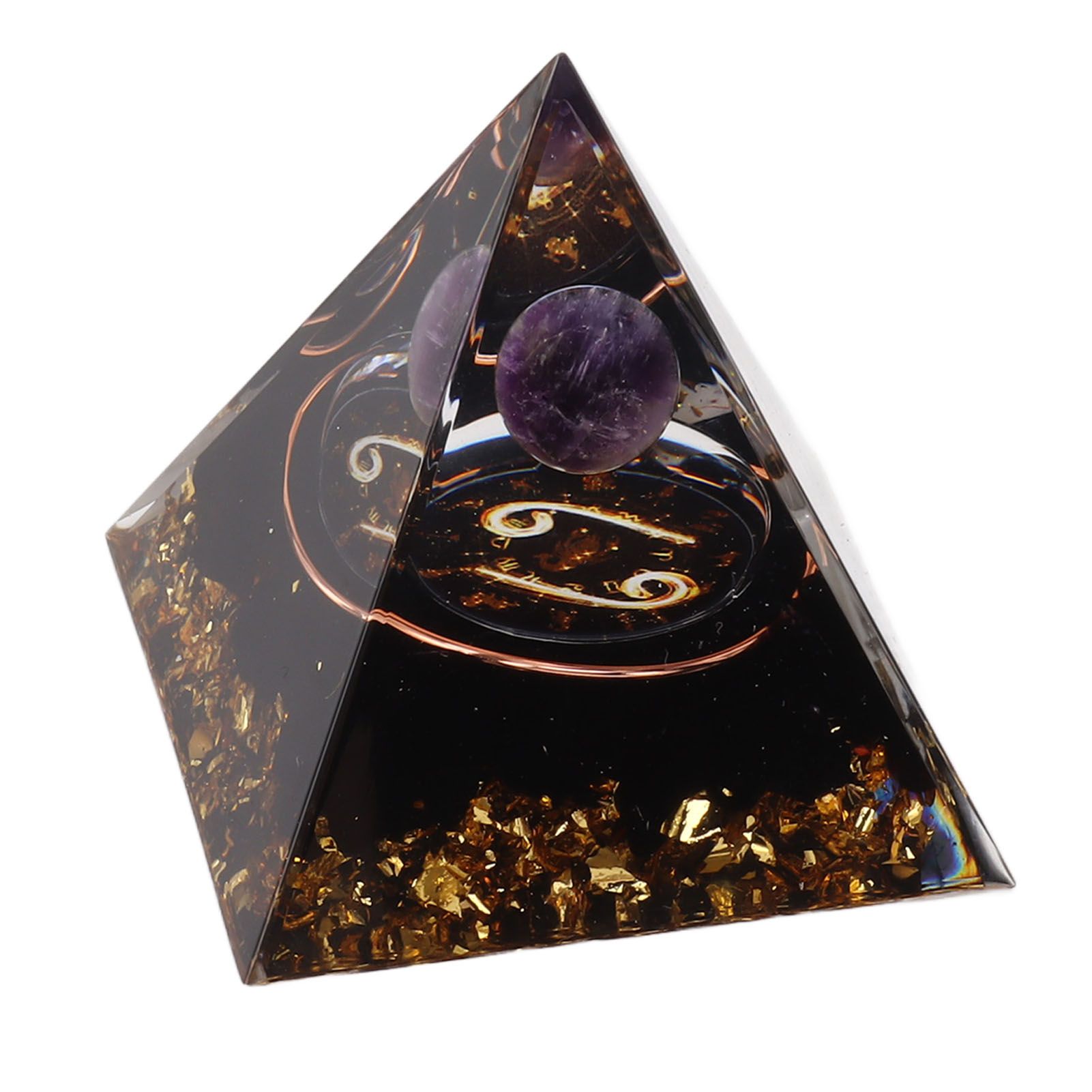 5cm Orgonite Pyramid for Positive Energy Healing Crystal Pyramid Meditation Orgonite Pyramids Chakra Zodiac Energy Generator Cancer - Image 4