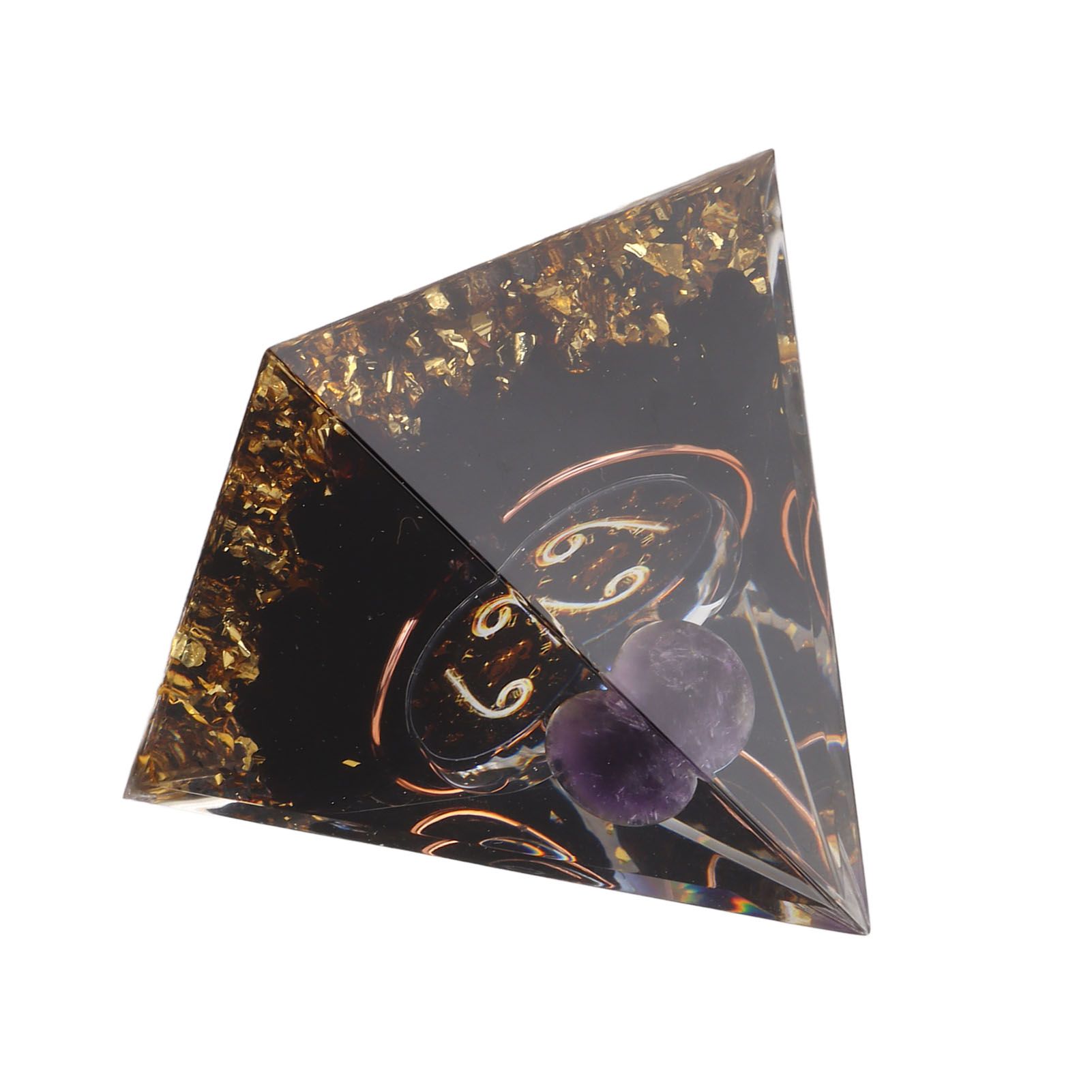 5cm Orgonite Pyramid for Positive Energy Healing Crystal Pyramid Meditation Orgonite Pyramids Chakra Zodiac Energy Generator Cancer - Image 5
