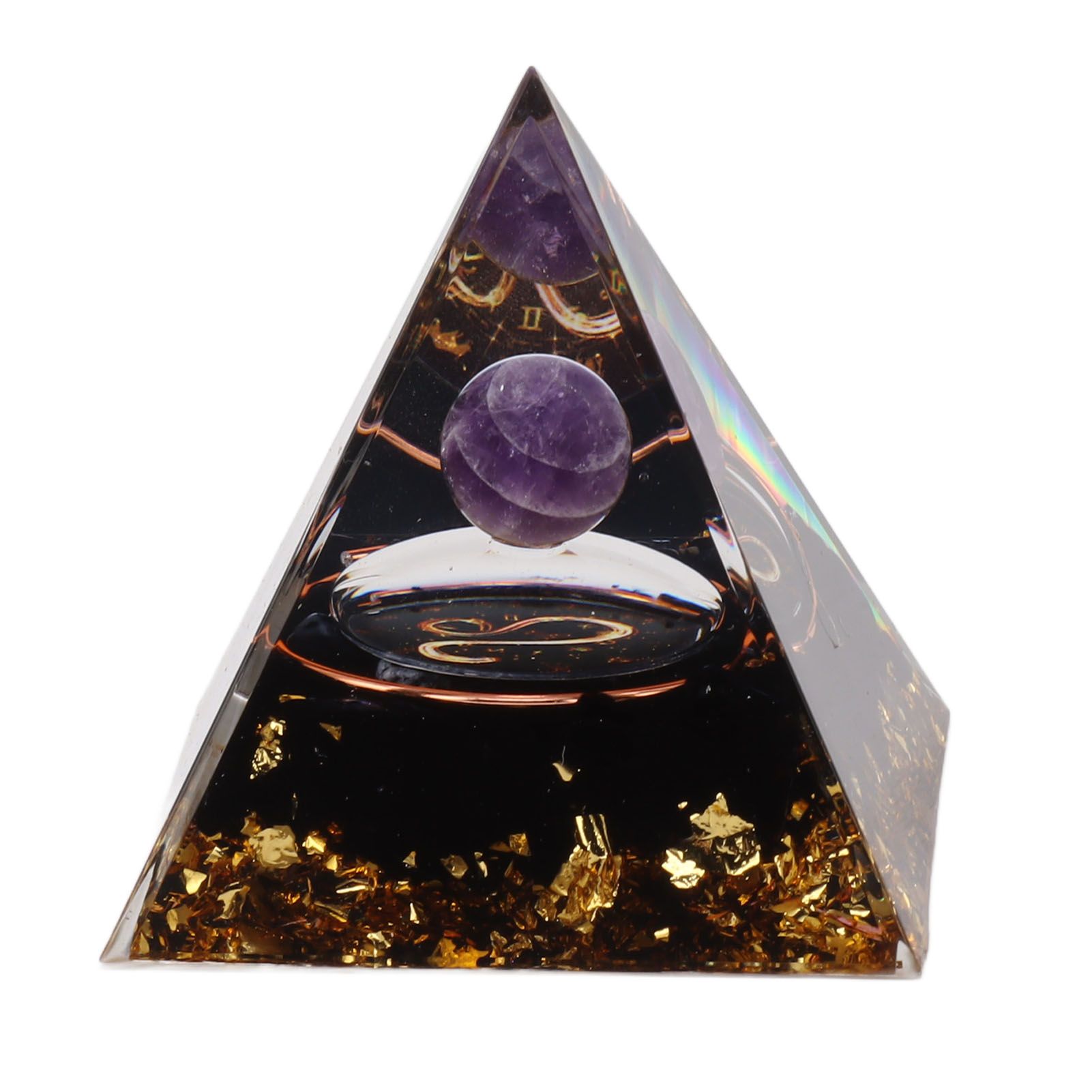 5cm Orgonite Pyramid for Positive Energy Healing Crystal Pyramid Meditation Orgonite Pyramids Chakra Zodiac Energy Generator Leo - Image 1
