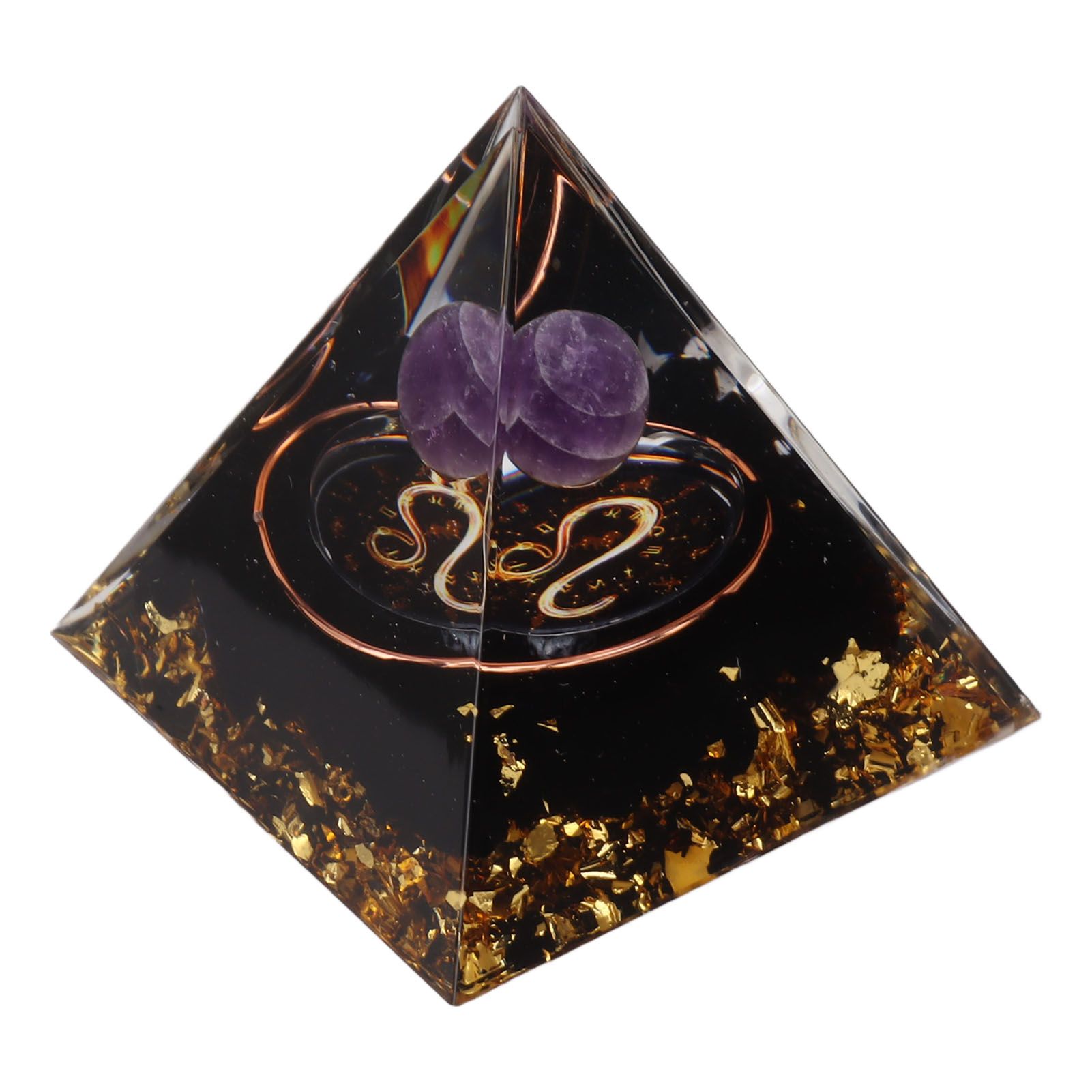 5cm Orgonite Pyramid for Positive Energy Healing Crystal Pyramid Meditation Orgonite Pyramids Chakra Zodiac Energy Generator Leo - Image 2