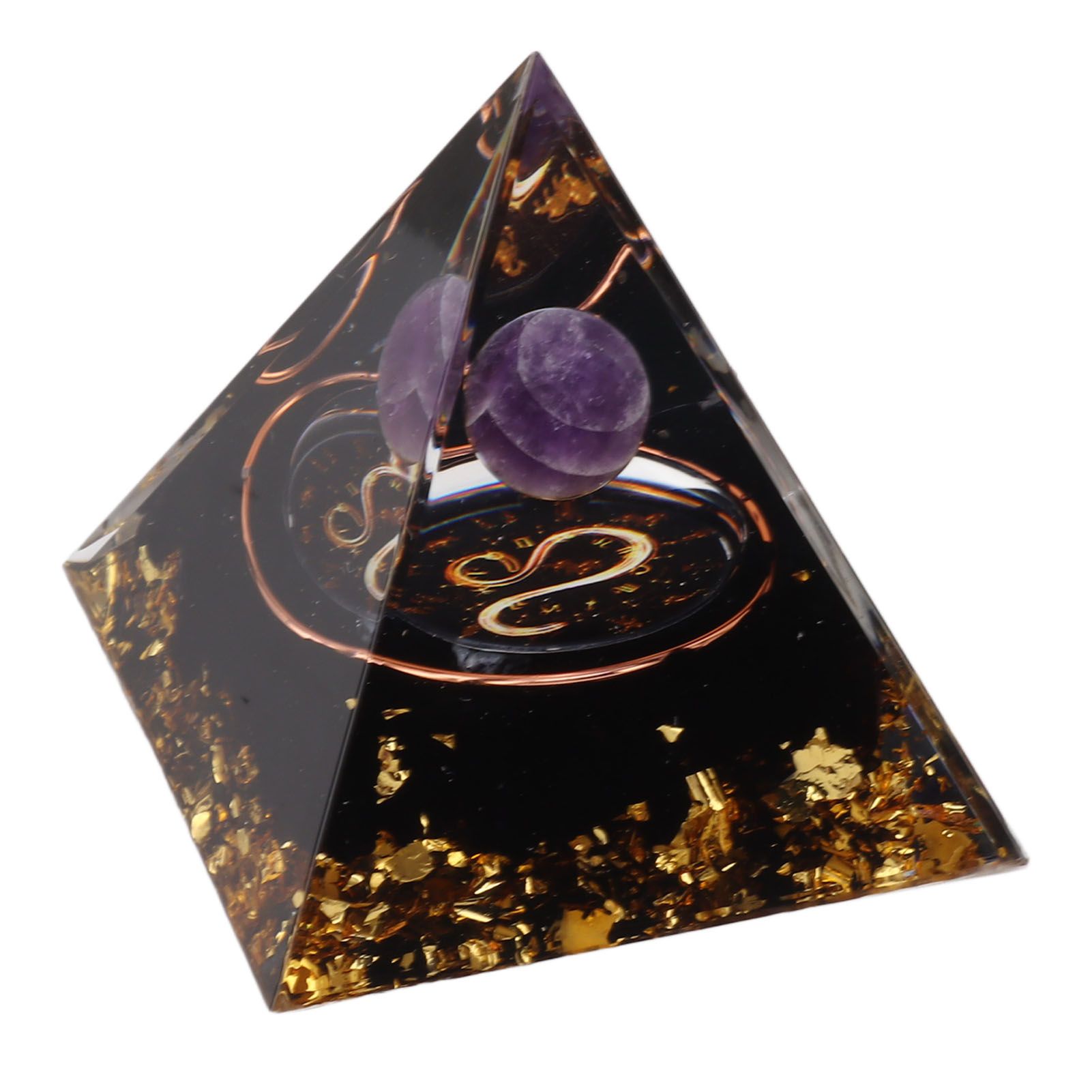 5cm Orgonite Pyramid for Positive Energy Healing Crystal Pyramid Meditation Orgonite Pyramids Chakra Zodiac Energy Generator Leo - Image 5