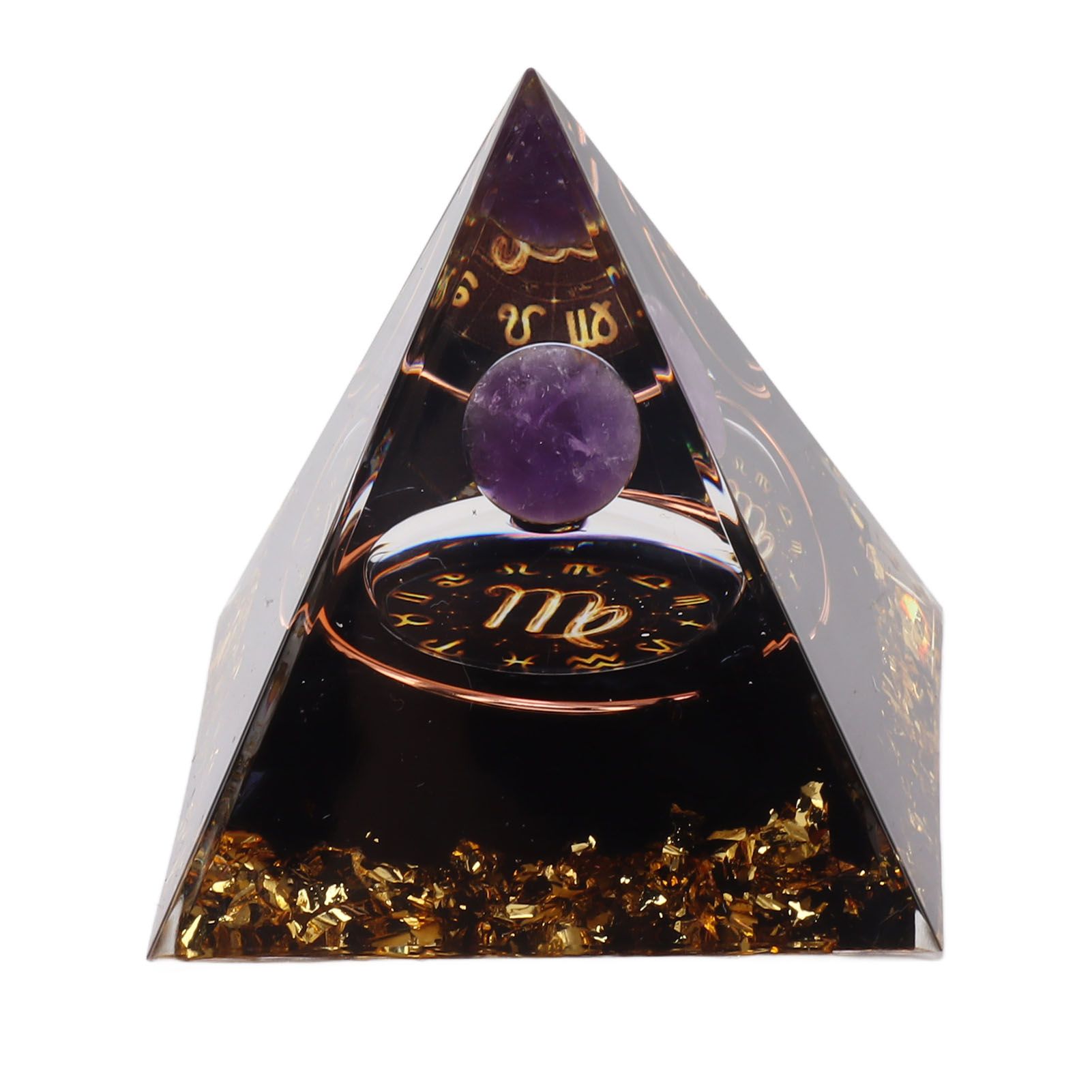 5cm Orgonite Pyramid for Positive Energy Healing Crystal Pyramid Meditation Orgonite Pyramids Chakra Zodiac Energy Generator Virgo - Image 1