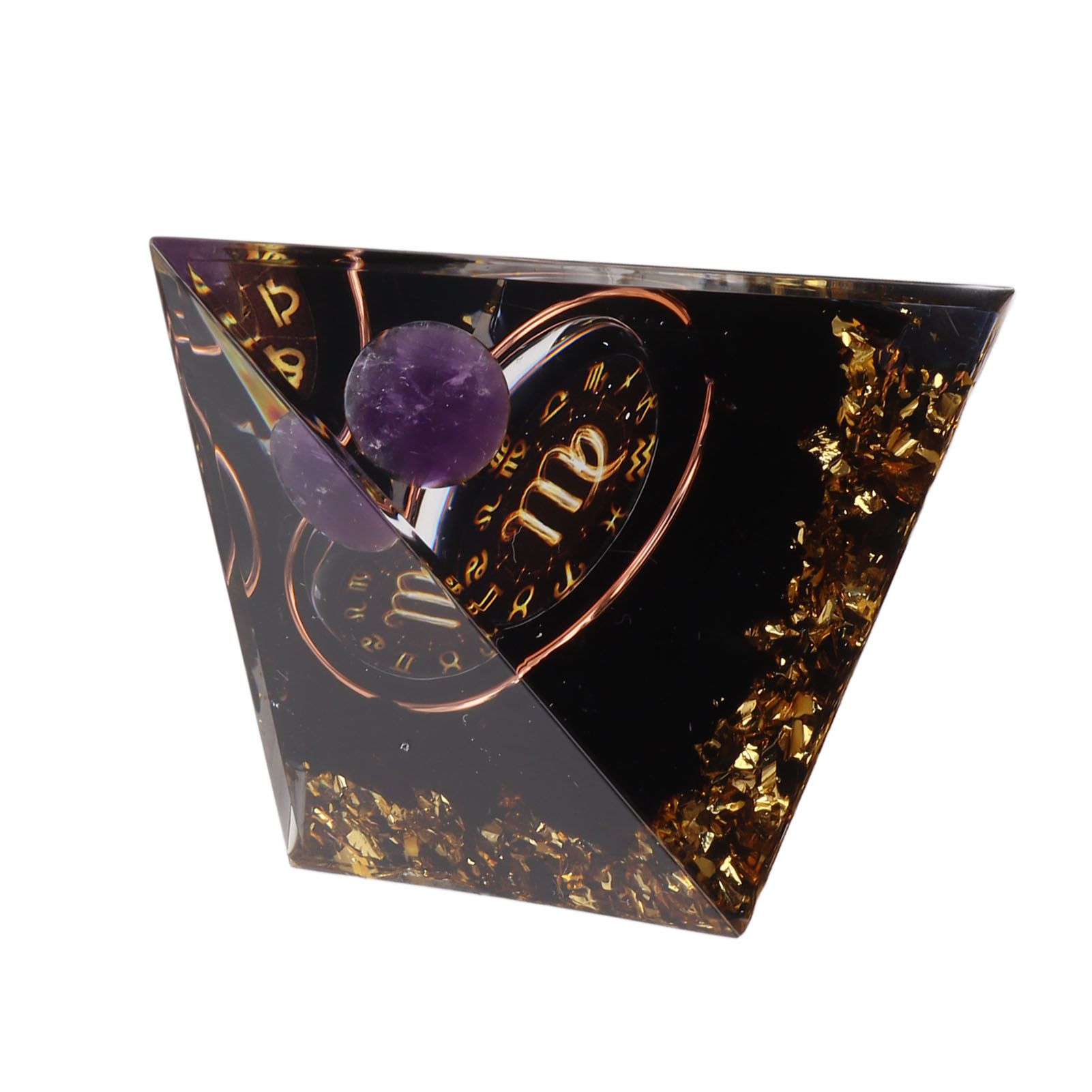 5cm Orgonite Pyramid for Positive Energy Healing Crystal Pyramid Meditation Orgonite Pyramids Chakra Zodiac Energy Generator Virgo - Image 3