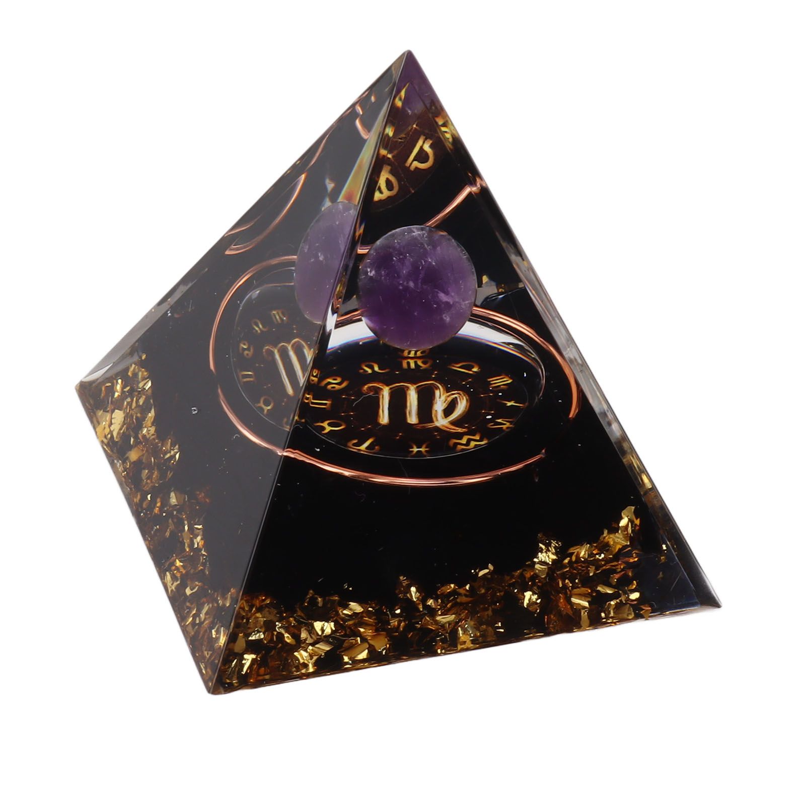 5cm Orgonite Pyramid for Positive Energy Healing Crystal Pyramid Meditation Orgonite Pyramids Chakra Zodiac Energy Generator Virgo - Image 4
